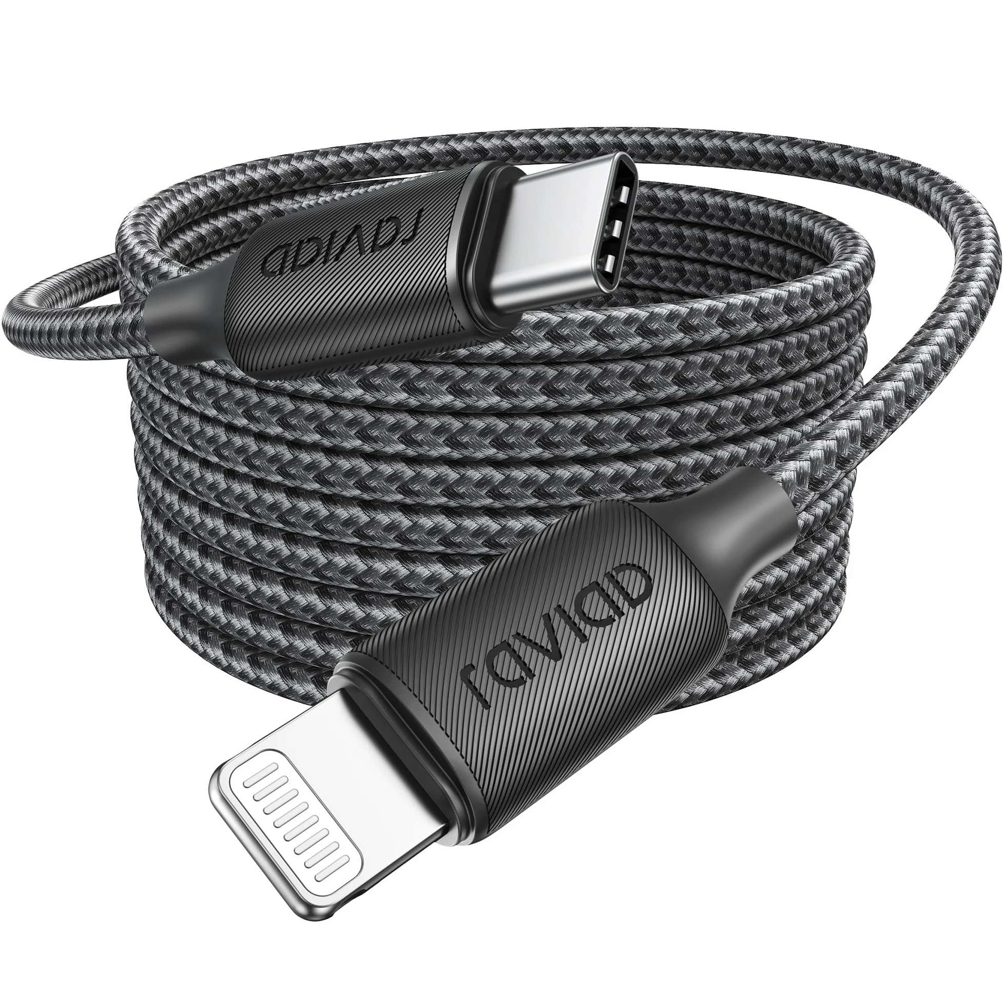 RAVIAD Kabel USB C Lightning 3 m [certyfikat MFi] Power Delivery Nylon typ C to Lightning kabel do ładowania do iPhone 14/13/13 Pro / 13 Pro Max / 13 Mini / 12 / 12 Pro Max / 12 Mini/11 Pro/X/XS/XR/8