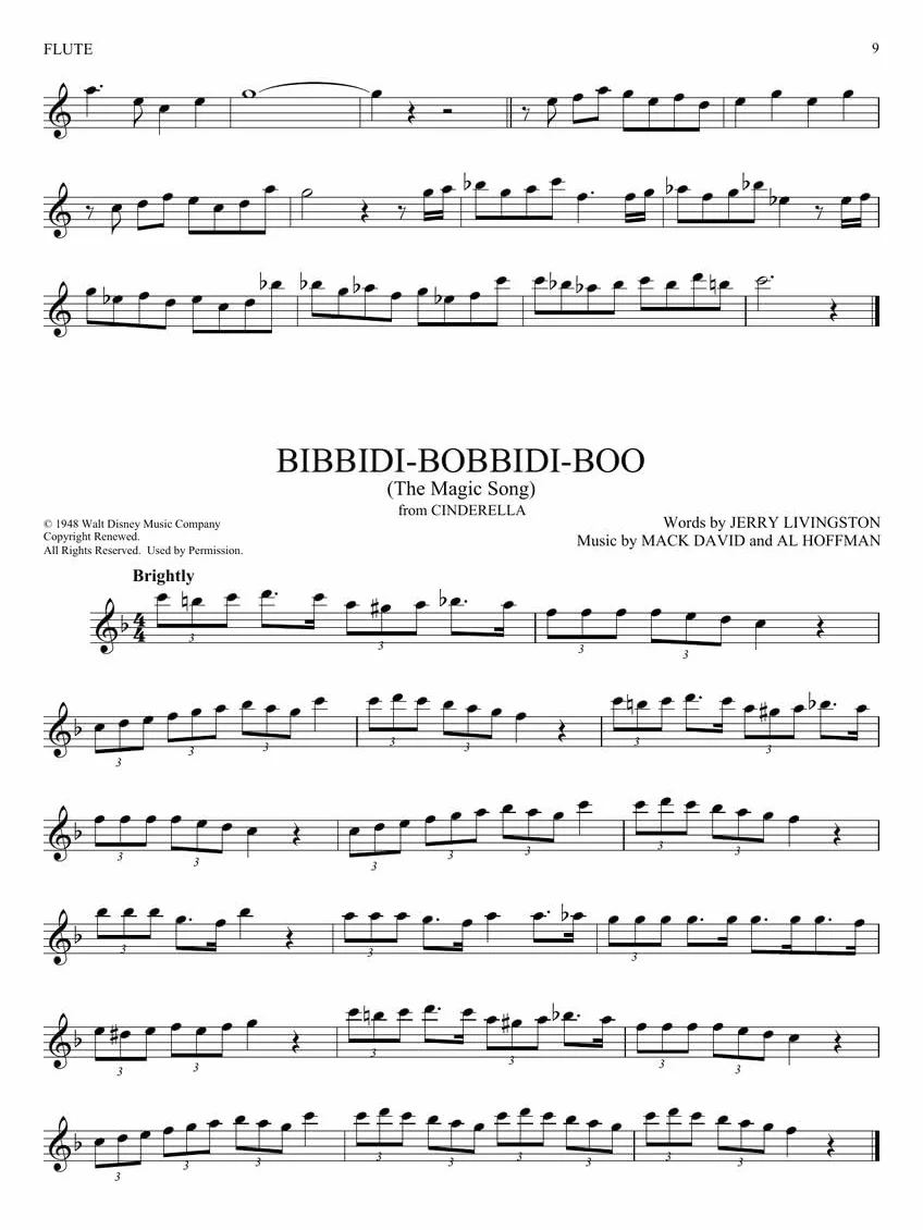 101 disney songs for flute
