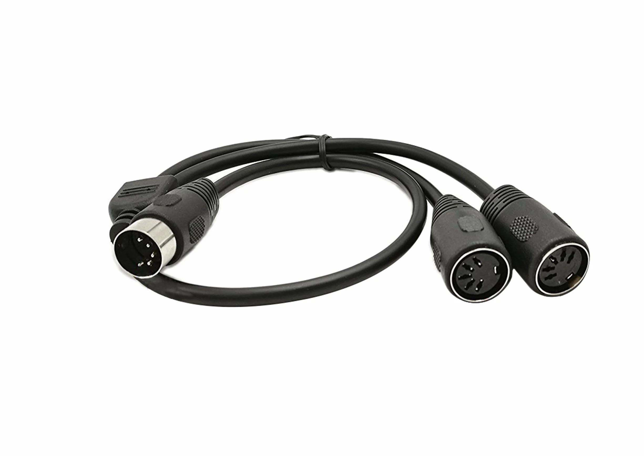 Sinloon Midi DIN 5-pinowy kabel adapter Y rozgałęźnik, Midi 5-pinowy męski na podwójny 2 x DIN-5 żeński przedłużacz kabla audio, klawiatura MIDI, organ, fortepian (D5p M-2 F, 0,5 meter)