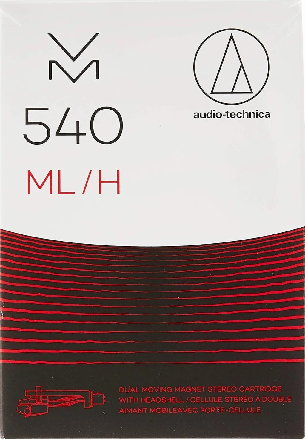 Audio Technica VM540ML/H Podwójny ruchomy magnes Phono Cartridge / Headshell Combo Kit (czarny/czerwony)