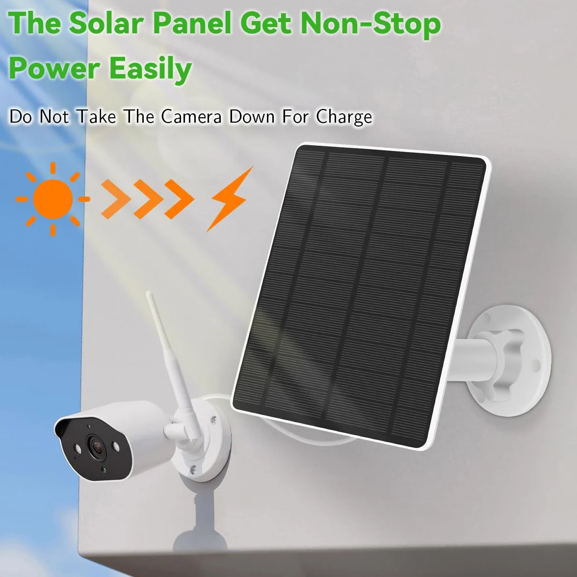 Security panel słoneczny (5 W), kompatybilny z EufyCam, panel słoneczny 5 V ze złączem USB-C, adapter micro USB, IP65, odporny na warunki atmosferyczne, do monitorowania zewnętrznego i ładowania