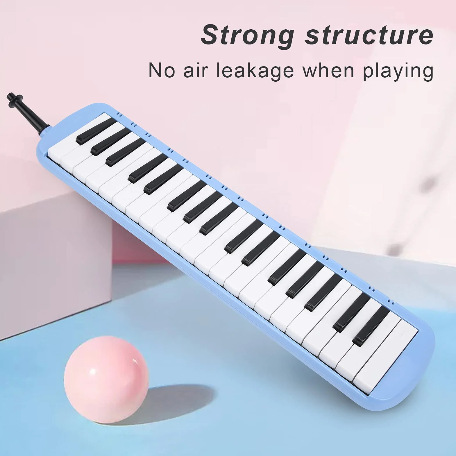 Melodica 37 Klawiszy Klawiatura Melodica Wind Instrument Muzyczny dla Początkujących Profesjonalnych Szkoleń z łatwą Instalacją(niebieski)