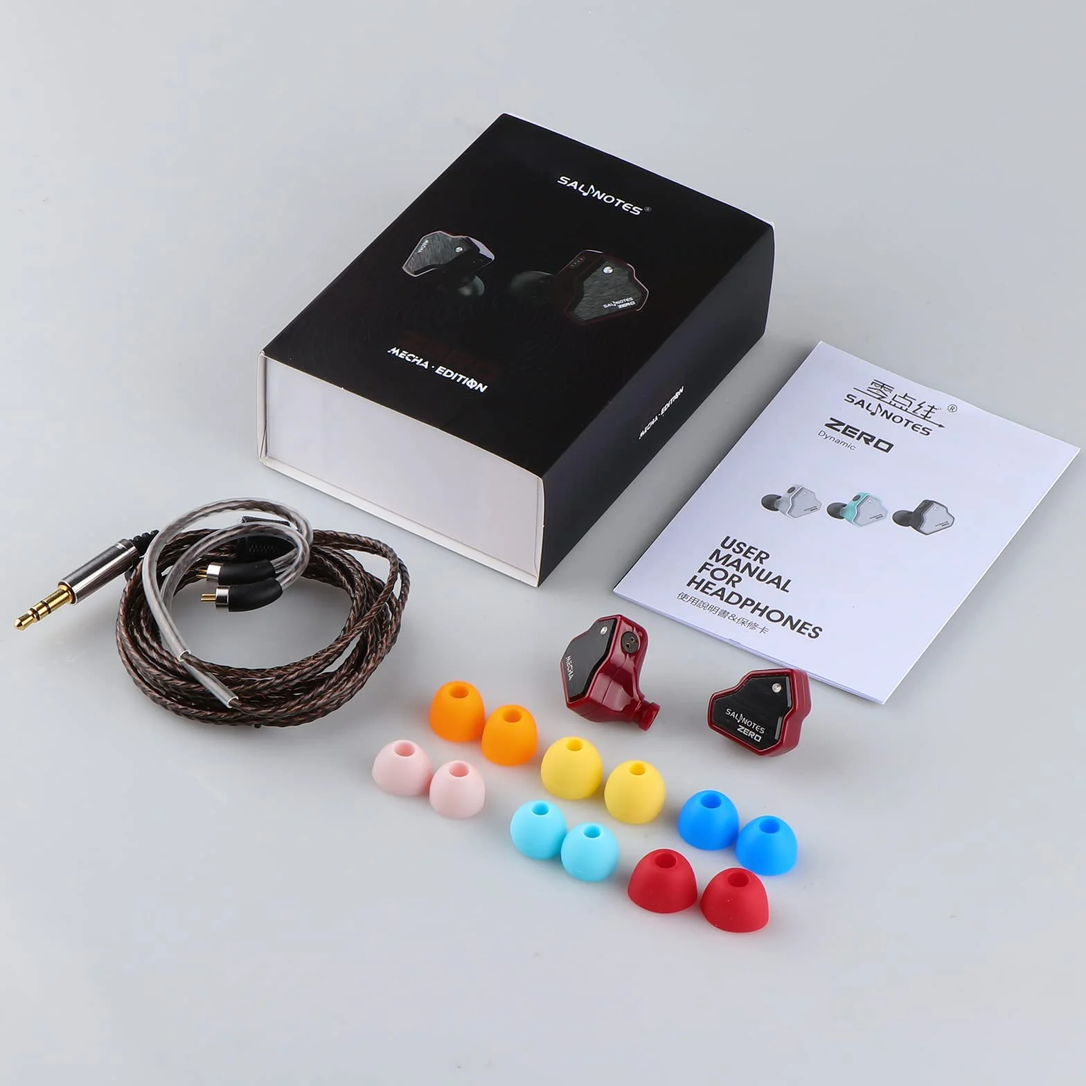 Linsoul 7Hz Salnotes Zero Słuchawki douszne Hi-Fi z dynamicznym przetwornikiem 10 mm IEM, z membraną kompozytową, płyta ze stali nierdzewnej, odłączany 2-pinowy kabel OFC, czerwone, bez mikrofonu