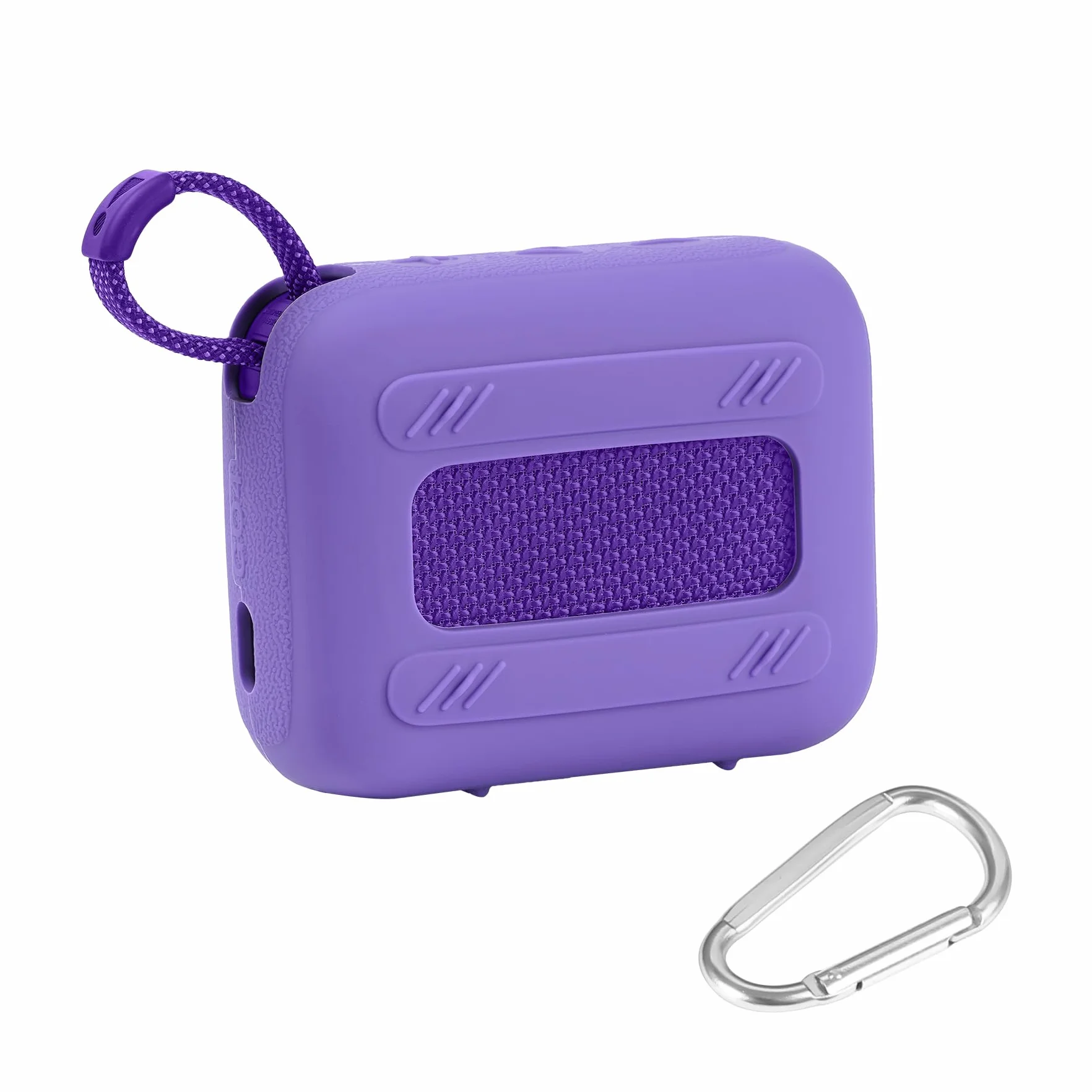 co2CREA Silikonowe etui do JBL Go 4 wodoodporny przenośny głośnik Bluetooth, przenośny, ultralekki rękaw ochronny z karabińczykiem (nie zawiera głośnika)
