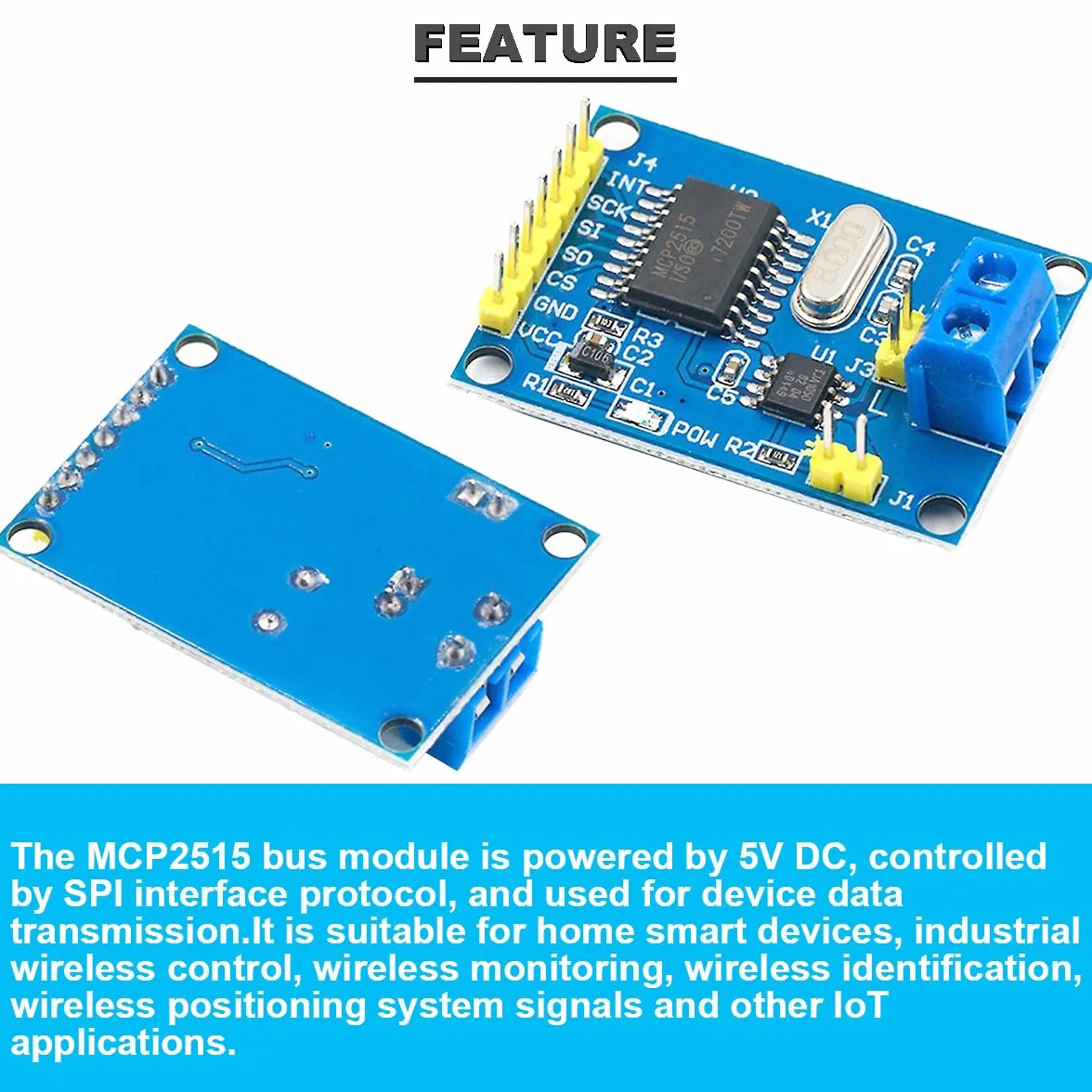 2 szt. Moduł magistrali CAN Bus MCP2515 TJA1050 SPI moduł odbiornika Kontroler Interfejs z kablem dla Arduino dla 51 dla MCU dla Arm Development Board