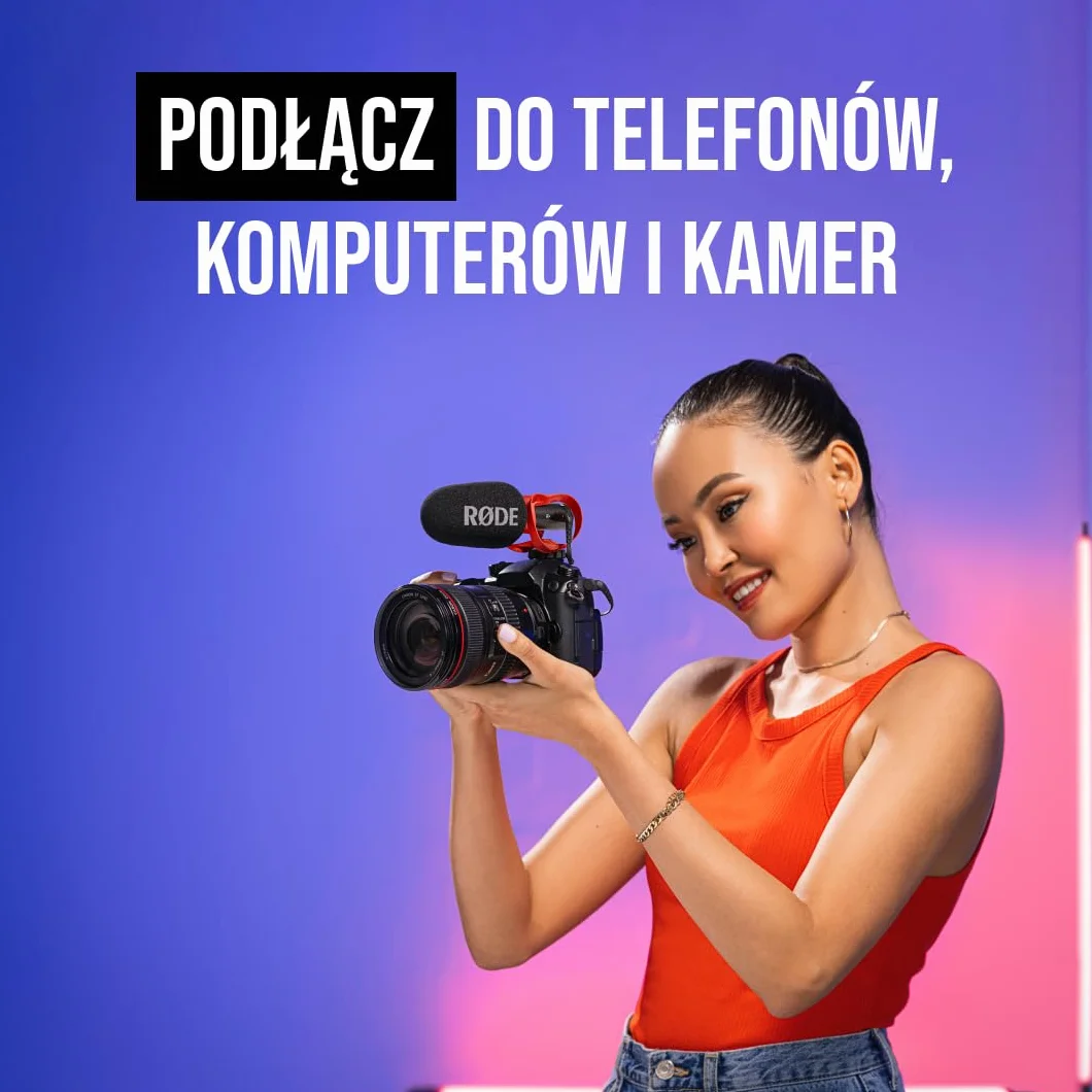 RØDE VideoMic GO II Ultra-kompaktowy Mikrofon Shotgun do kamer z wyjściami 3,5 mm i USB do tworzenia filmów, tworzenia treści, podcastów i wideorozmów
