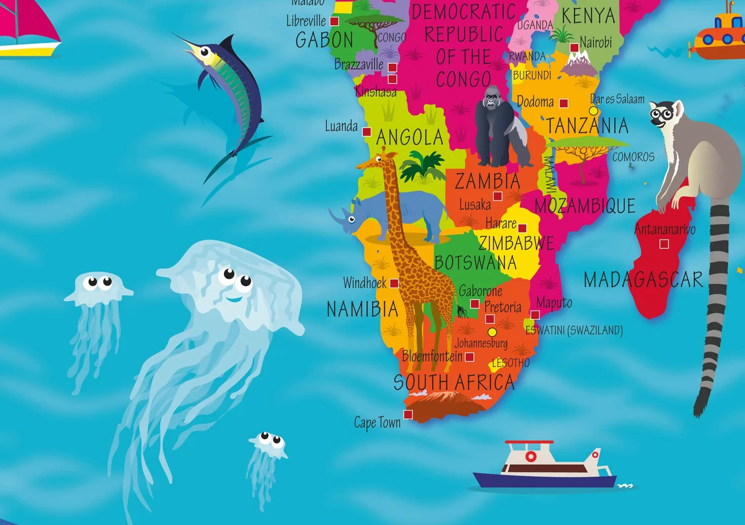 Collins Children’s World Wall Map: An illustrated poster for your wall