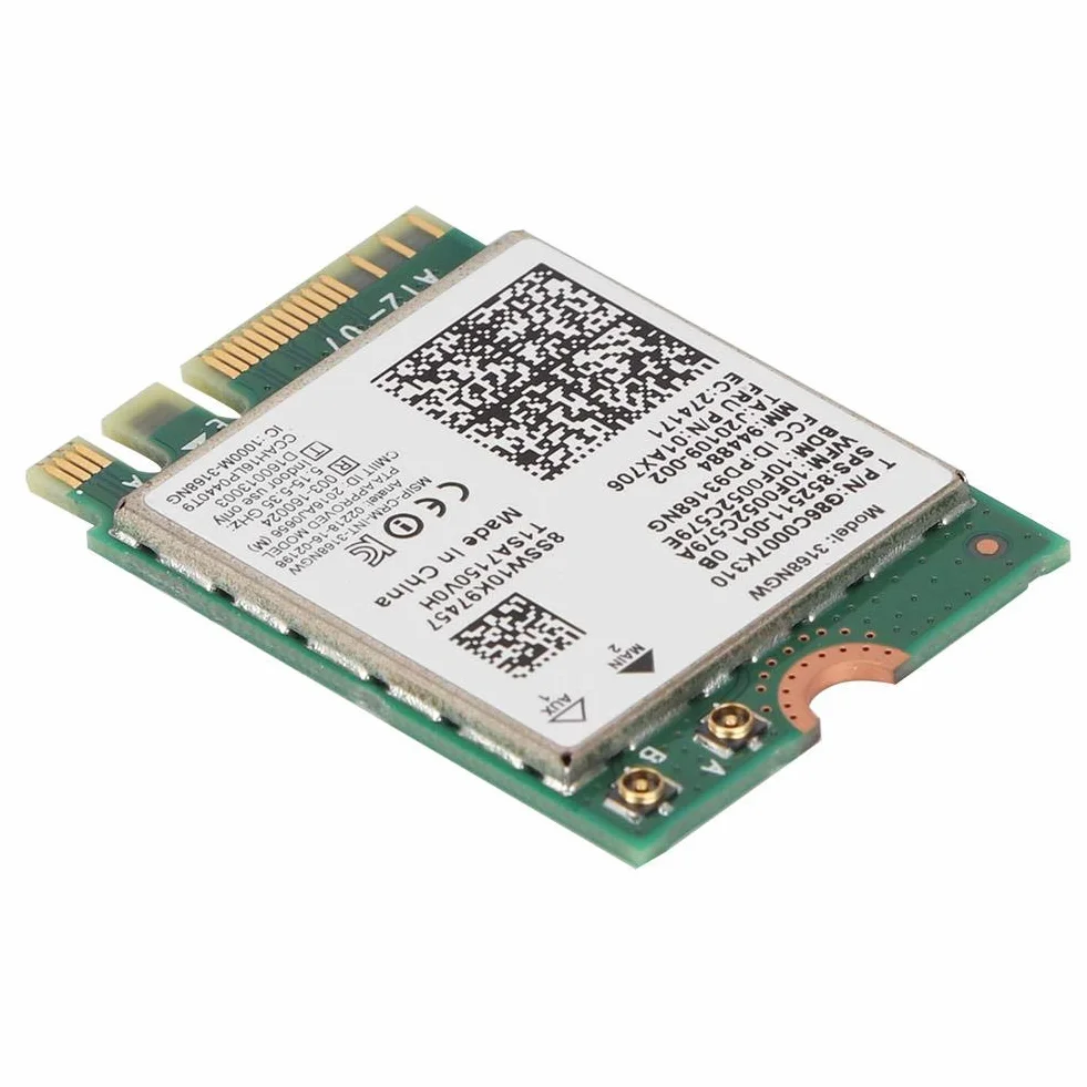 Karta sieciowa, karta sieciowa ASHATA Wi-Fi dla Internet 3168NGW Wireless-AC dwuzakresowa karta sieciowa WLAN z Bluetooth 4.2