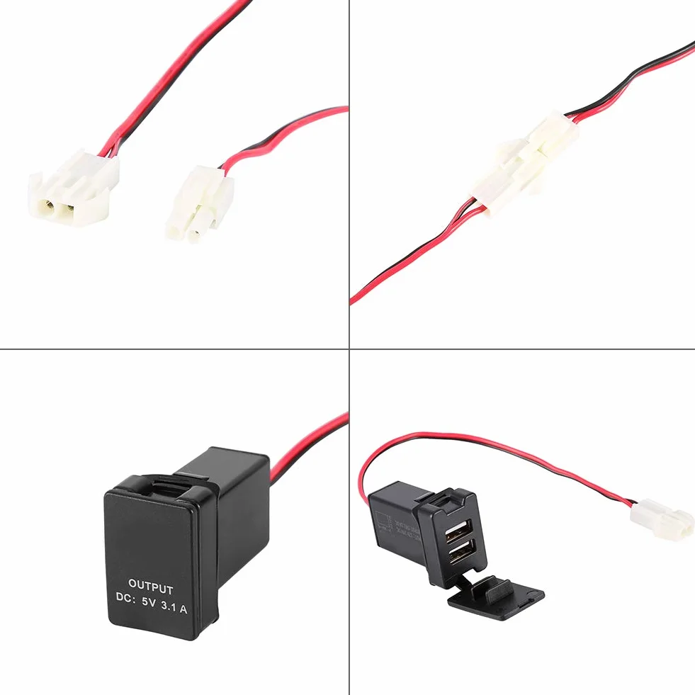 KIMISS Podwójny Adapter ładowarki USB do Samochodów — DC 12–24 V do 5 V 3,1 A — Wodoodporna Konstrukcja | Elektronika/Akcesoria Zasilające/Przetwornice Mocy