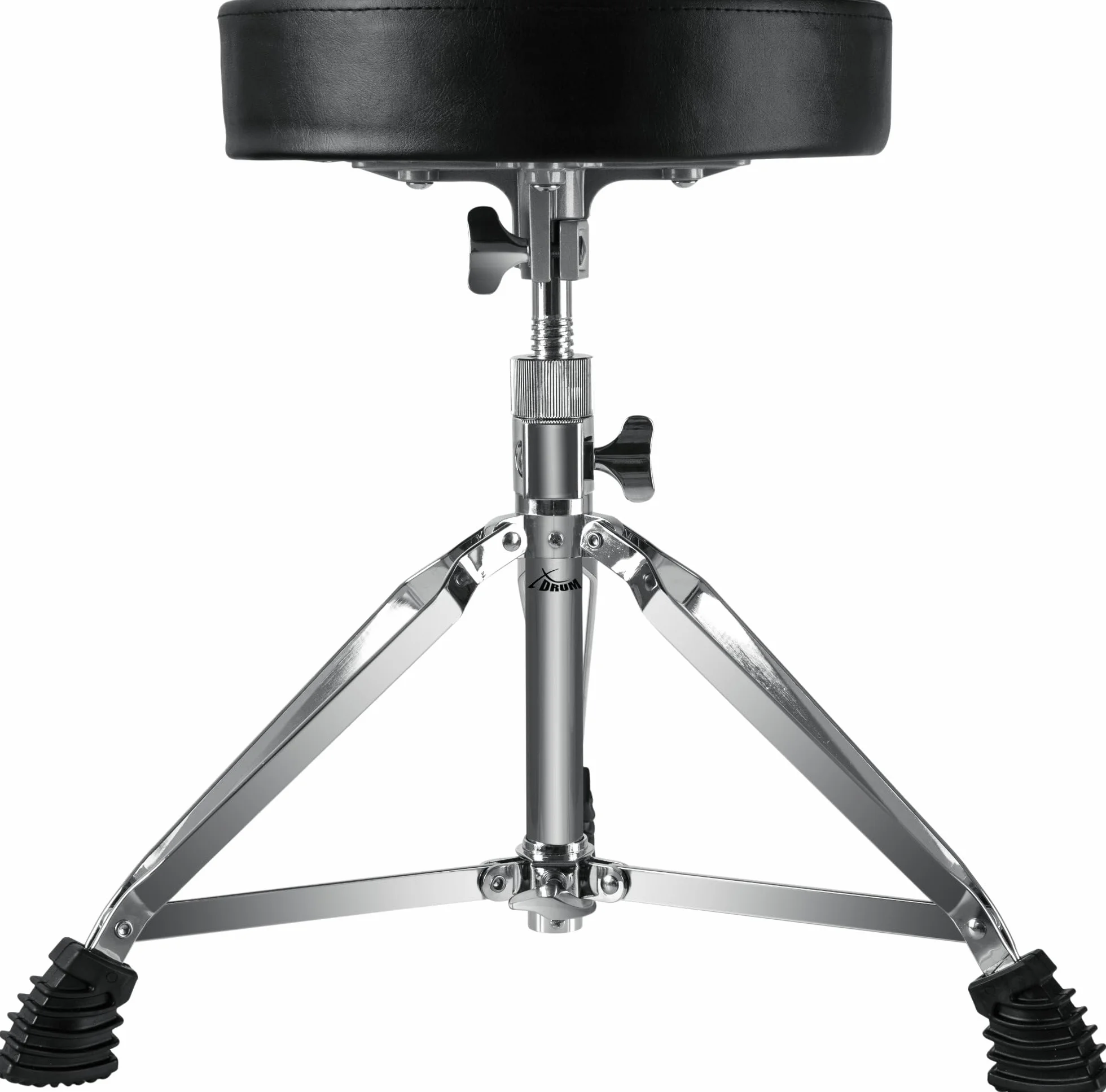 XDrum Session DHS-1 stołek perkusyjny (podwójny drążek, regulacja wysokości 47-60 cm, średnica siedziska 32 cm, trójnóg z gumowymi nóżkami, składany, stabilny)