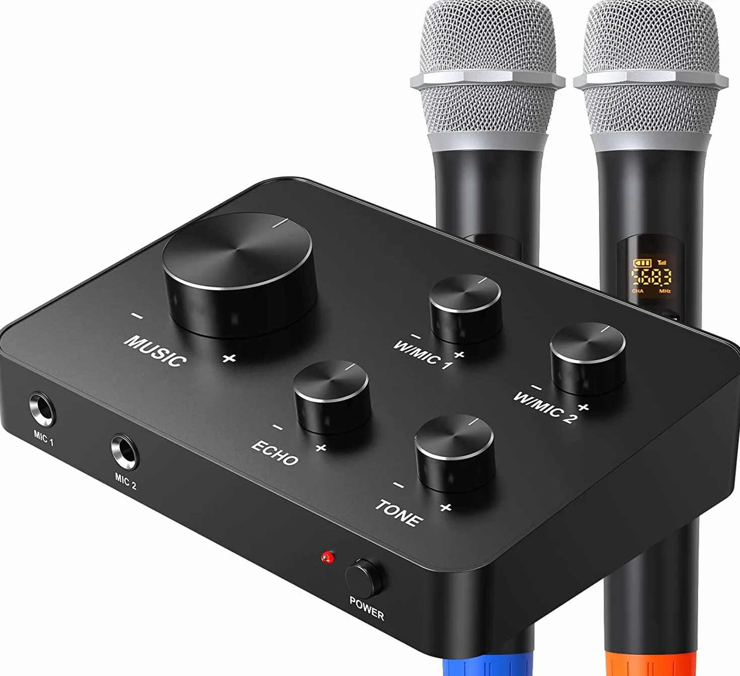 Bezprzewodowy mikrofon karaoke UHF Dual Portable Micro Bluetooth systemy mikrofonowe do karaoke, TV, PC, imprezy, DJ, głośnik, spotkanie, kościół, ślub, 100FT