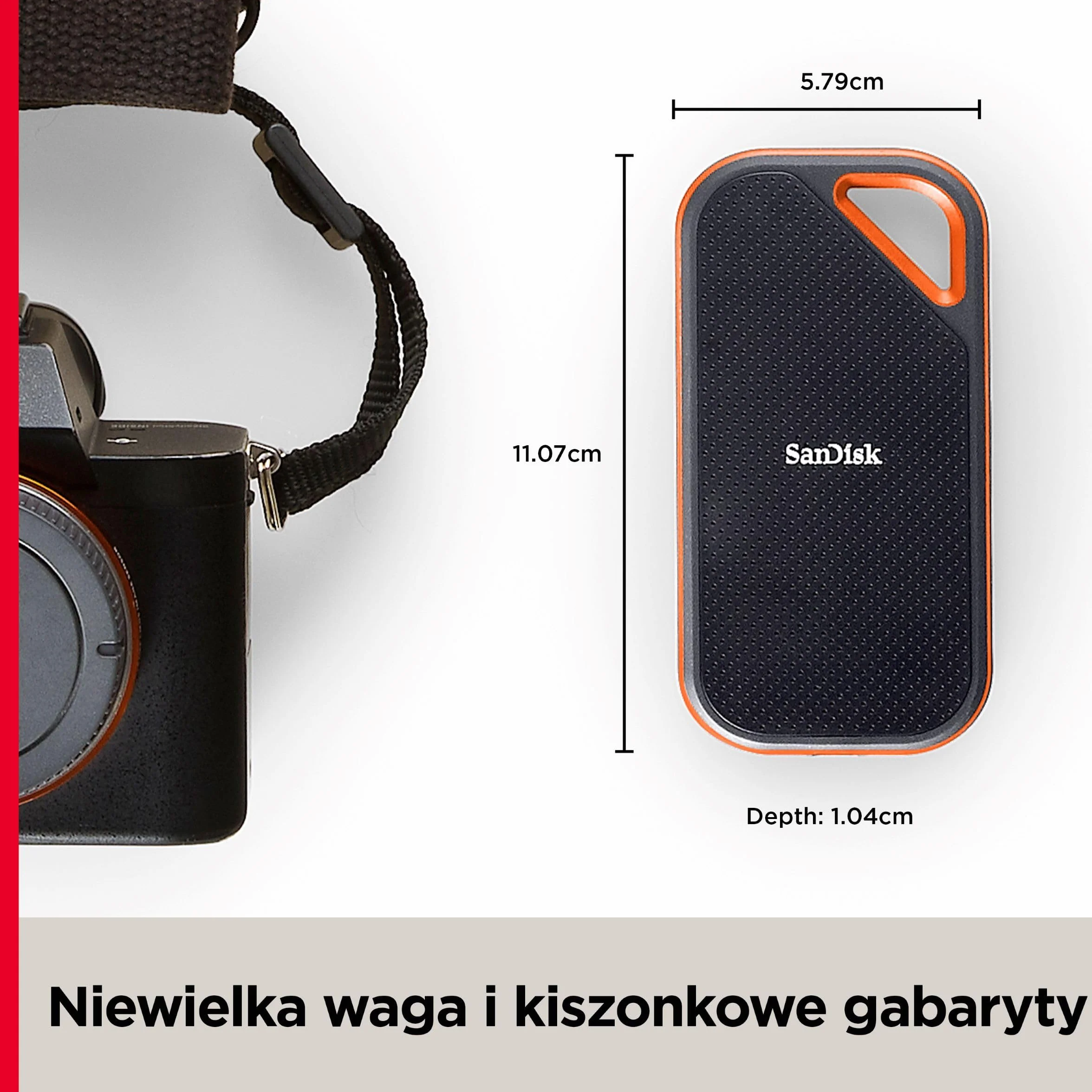 SanDisk Extreme PRO Przenośny dysk SSD 4TB (Dysk zewnętrzny SSD NVMe, do 2000 MB/s, USB-C, Stopień ochrony IP65 zapewniający wodo- i pyłoodporność, 256-bitowemu szyfrowaniu sprzętowemu AES)