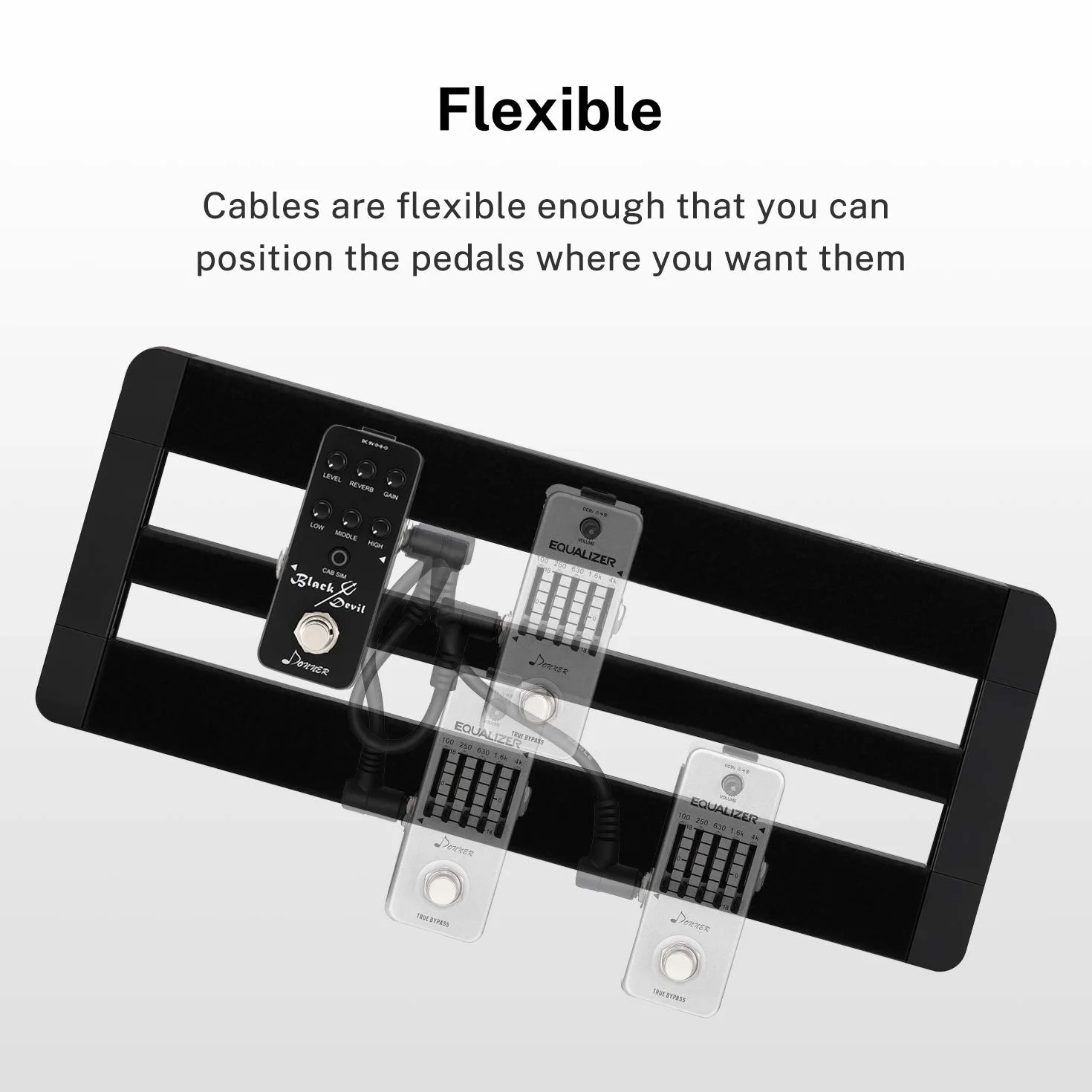 Donner Kabel krosowy do gitary, czarny, kable do pedałów efektów gitarowych, bezgłośne przewody TS Mono do pedałów gitarowych/basowych (6 szt.)
