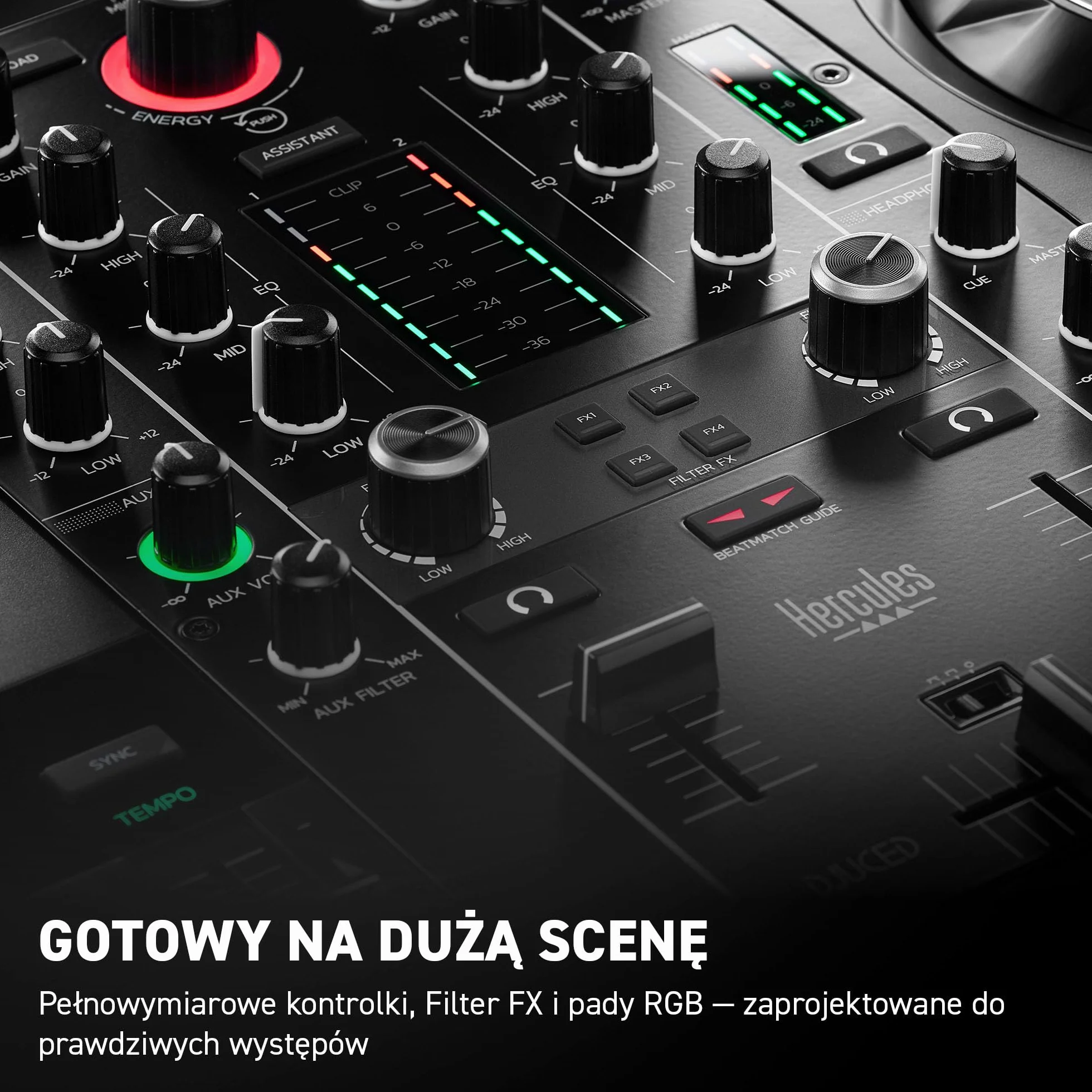 Hercules DJControl Inpulse 500 – 2-kanałowy kontroler DJ z interfejsem audio, efektami świetlnymi, kompatybilny z Serato DJ Pro i DJUCED, dla początkujących i zaawansowanych DJ-ó