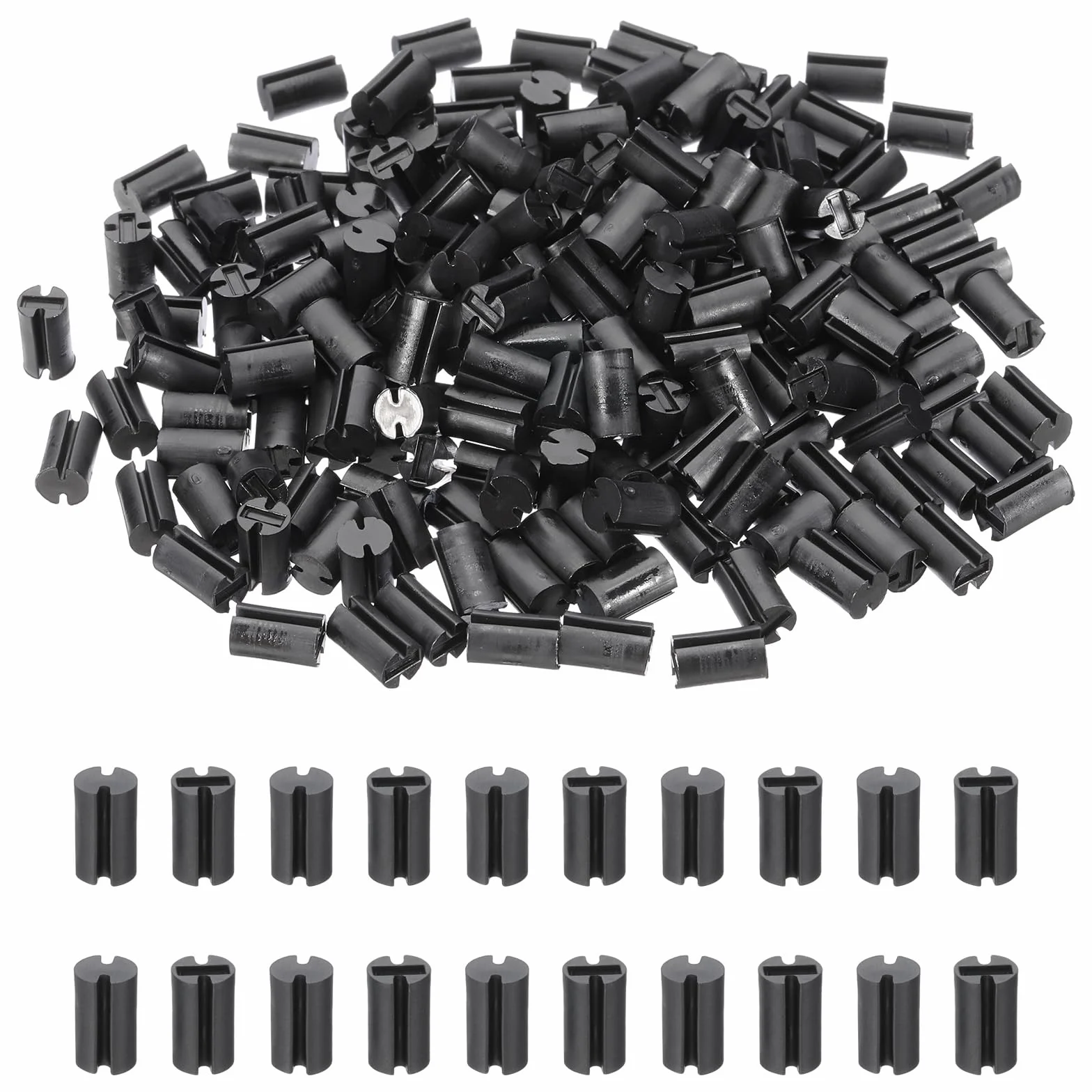 PATIKIL 200 szt. opornik LED, 5mm SW 8mm wysokość podwójny dół uchwyt diody LED gniazdo świetlne izolacyjna kolumna PCB wsparcie dla 3mm 5mm LED ochrona i mocowanie, czarny