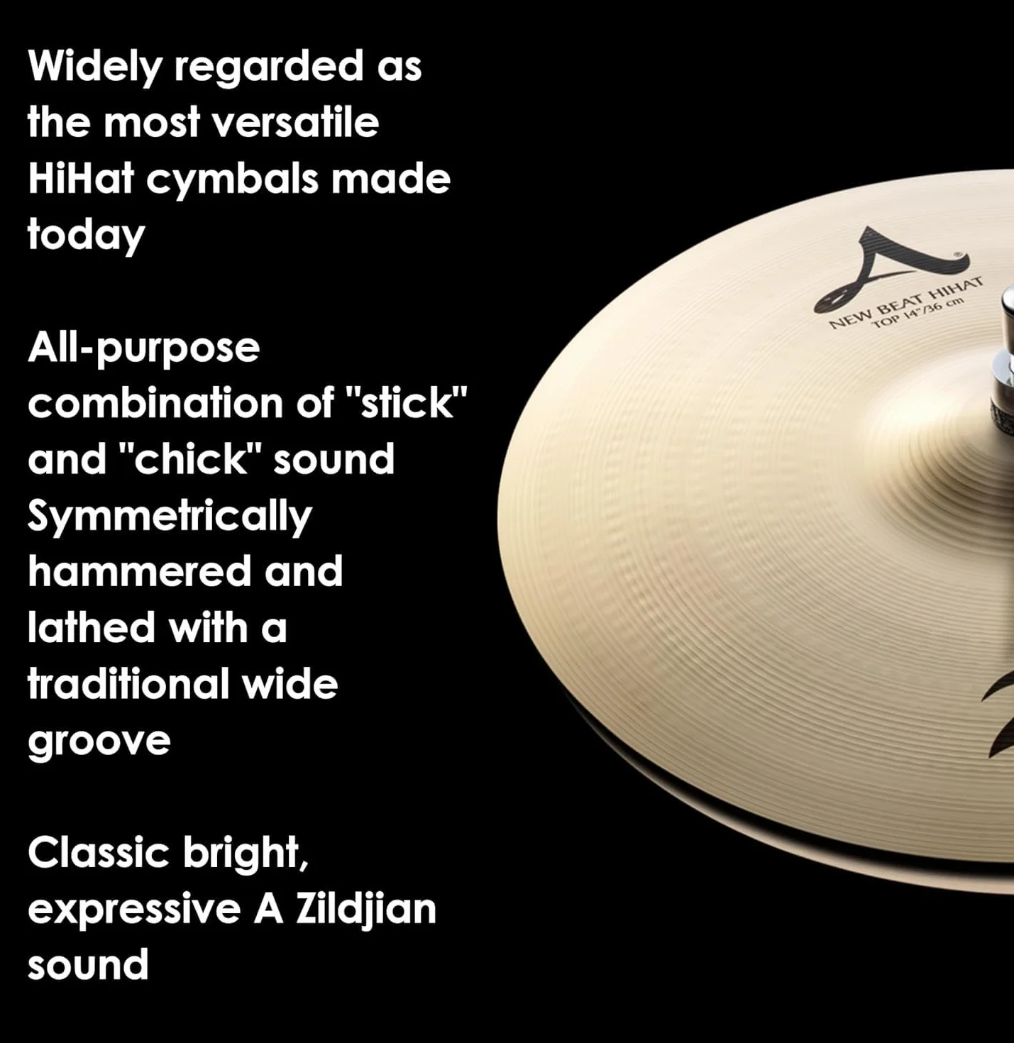 Zildjian A' Zildjian NewBeat HiHat 14",Traditional Finish - HiHat