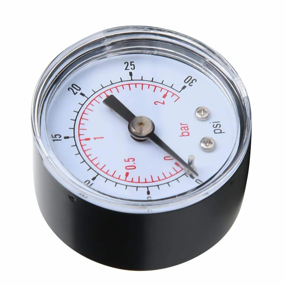 Mechaniczny manometr do, Manometry i odkurzacze Manometry Powietrza Olej Woda BSPT 1/8 cali Powrót połączenia (0-30psi,0-2bar)