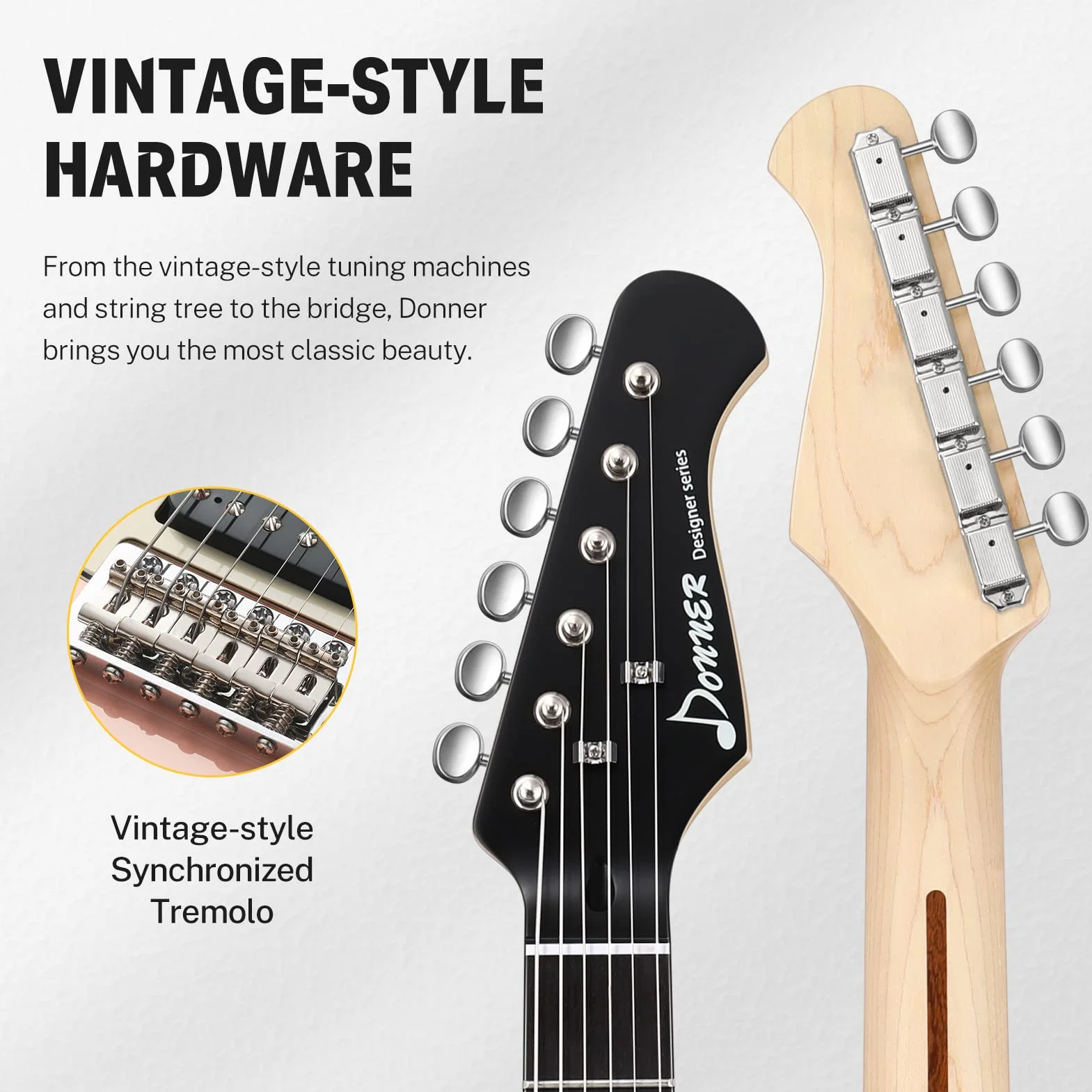 Donner DST-200 Gitara elektryczna 39 cali solidny korpus