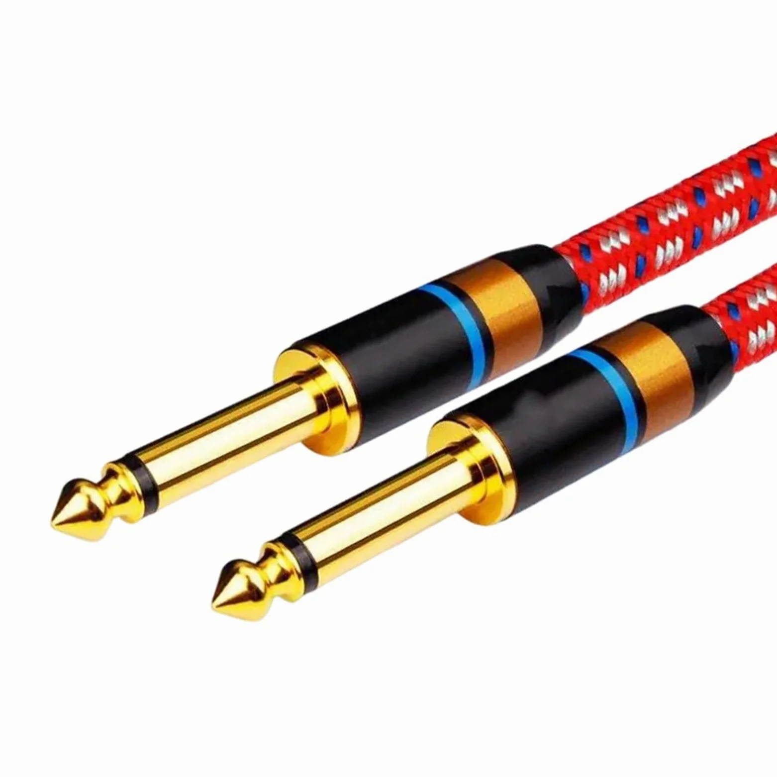 Początkujący Kabel Do Gitary Kabel Gitarowy Aux Wyjście 6,5 Mm Do Głośnika Ze Wzmacniaczem Stereofonicznym Trwałe(Red,10m)