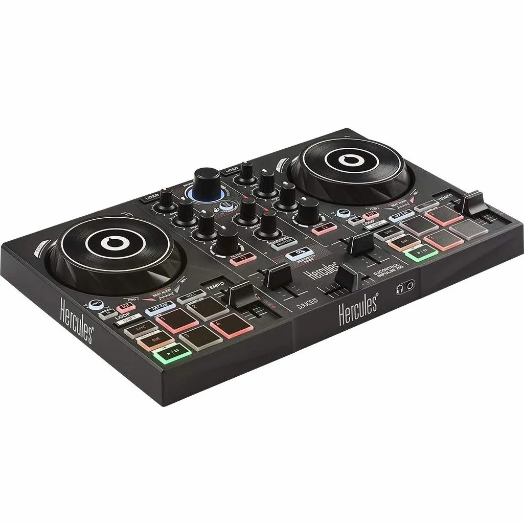 Hercules DJControl - DJ kontroler - 2 ścieżki z 8 padami i kartą dźwiękową