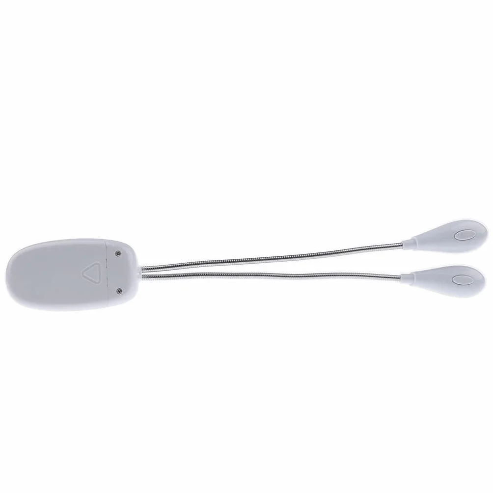 Elastyczny 4 LED 2-ramienny stojak muzyczny nuta oświetlenie lampy 29 cm - biały, jak opisano