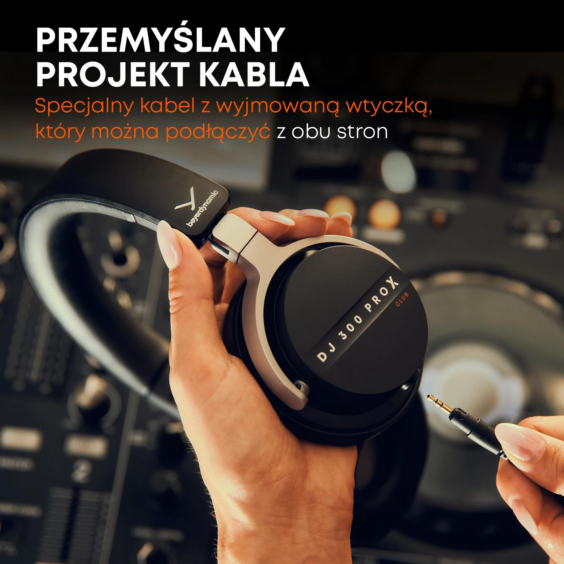 beyerdynamic DJ 300 PRO X CLUB profesjonalne słuchawki dla DJ 2 w 1, zmiana na słuchawki nauszne jako elastyczna funkcja stylu i użytkowania dla profesjonalnych DJ-ów