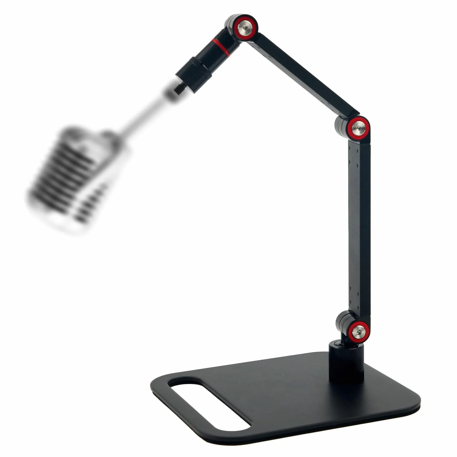 Gosknor Stojak na Mikrofon, Maks. Obciążenie 1,5kg Regulowany Stojak na Mikrofon z Adapterami Gwintowanymi do Podcastów Streamingu Gier Studia