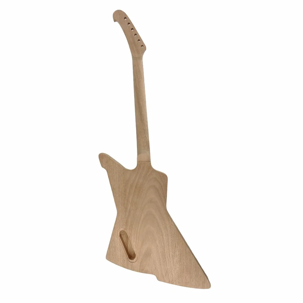 WUQIMUSC Zestawy gitarowe zbuduj własną gitarę elektryczną mahoń korpus szyi 22 progi 63 cm dla majsterkowiczów