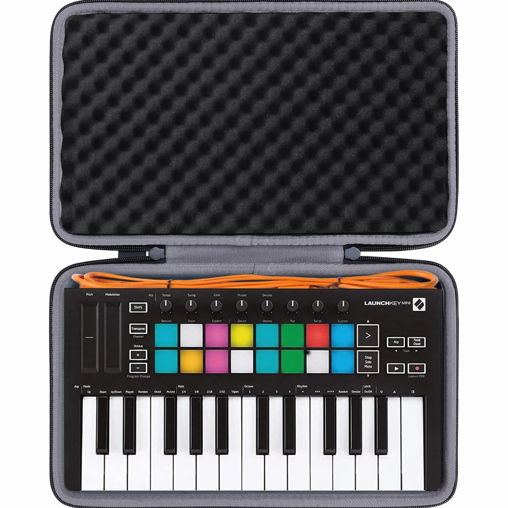 Hart Reise Schutz Hülle Etui Tasche für Novation Launchkey Mini MK3 MK2 25-Tasten-USB-Keyboard-Controller