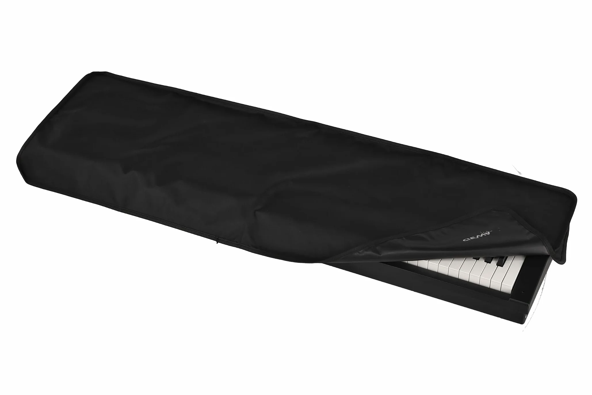 GEWA Pokrowiec na klawiaturę Economy, Keyboard Cover (wysokiej jakości ochrona przed kurzem, praktyczne wykończenie paska, wykonanie z solidnego nylonu, wymiary: 126 x 51 x 6 cm), czarny