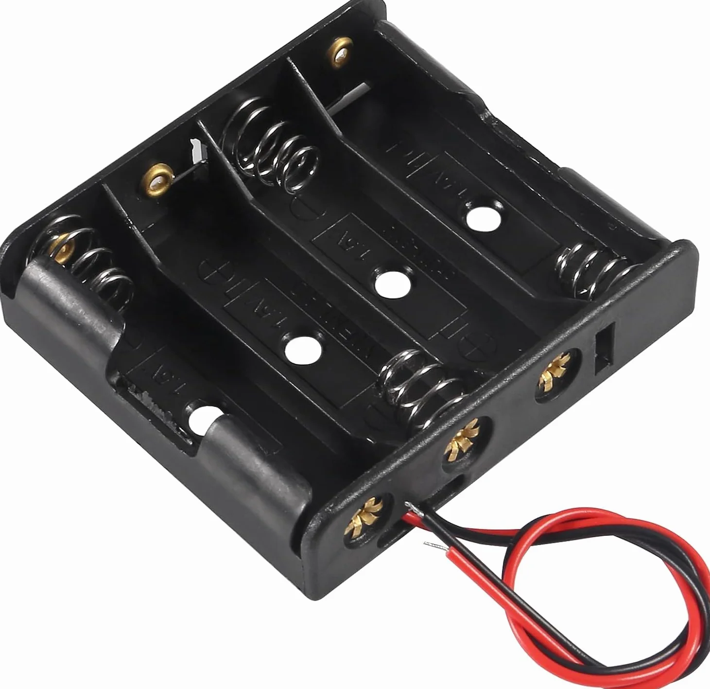GTIWUNG 9 sztuk uchwytów na baterie AA, obudowa z tworzywa sztucznego, pudełko do przechowywania, uchwyt na baterie 4 x 1,5 V AA uchwyt 6 V z kablem przyłączeniowym (4 solty)