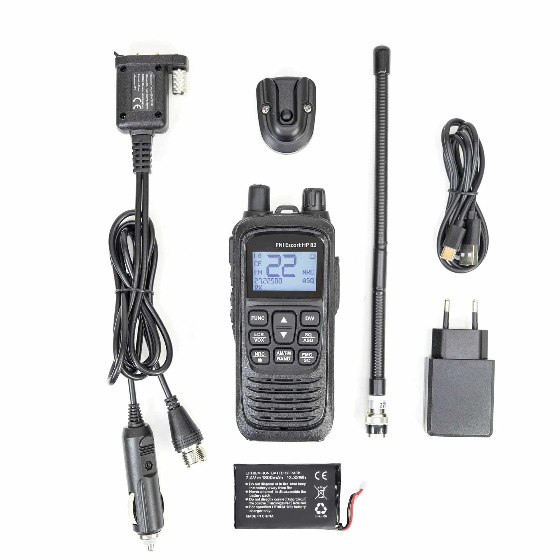 Radiostacja przenośna CB PNI Escort HP 82, multi standard, 4W, 12V, AM-FM, NRC, Dual Watch, Roger Beep, regulowany ASQ SQ, VOX