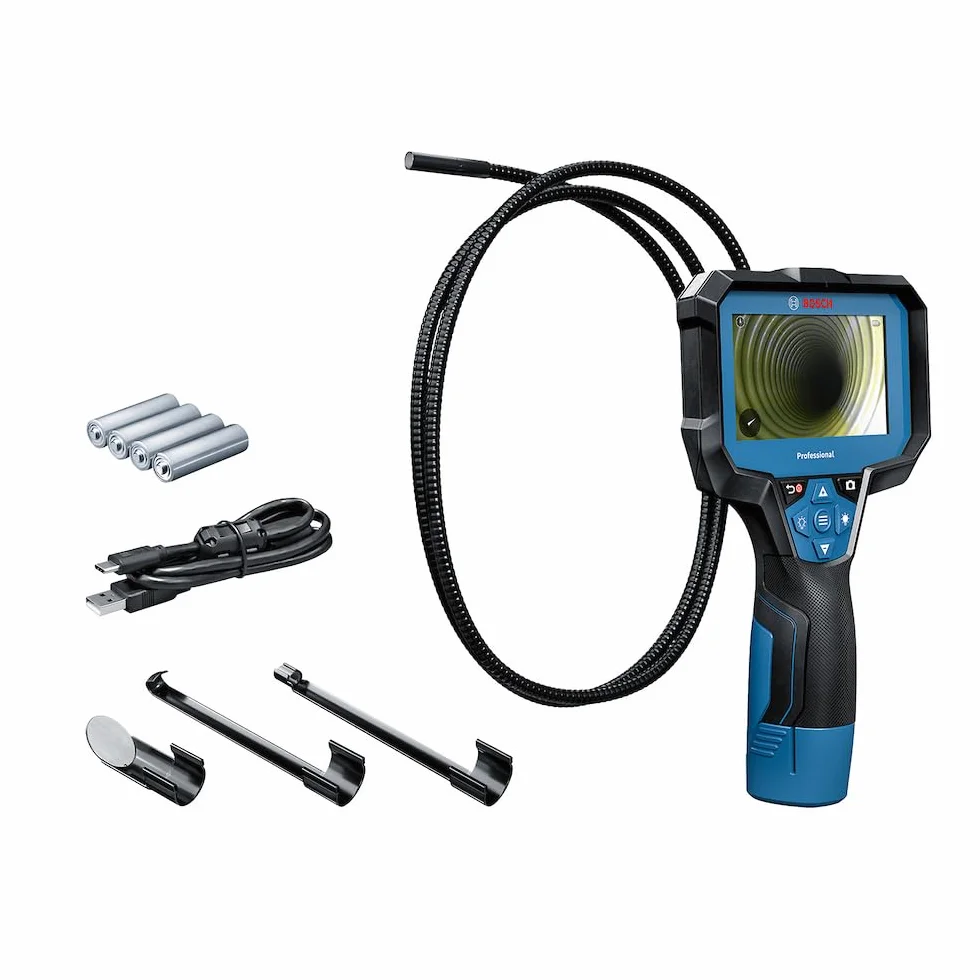 Bosch Professional: Kamera inspekcyjna GIC 12V-4-23 C(długość przewodu: 150 cm, funkcja orientacji Up Indication, wyświetlacz o wysokiej rozdzielczości: ekran 4,3", 800 x 480 px, opakowanie kartonowe)