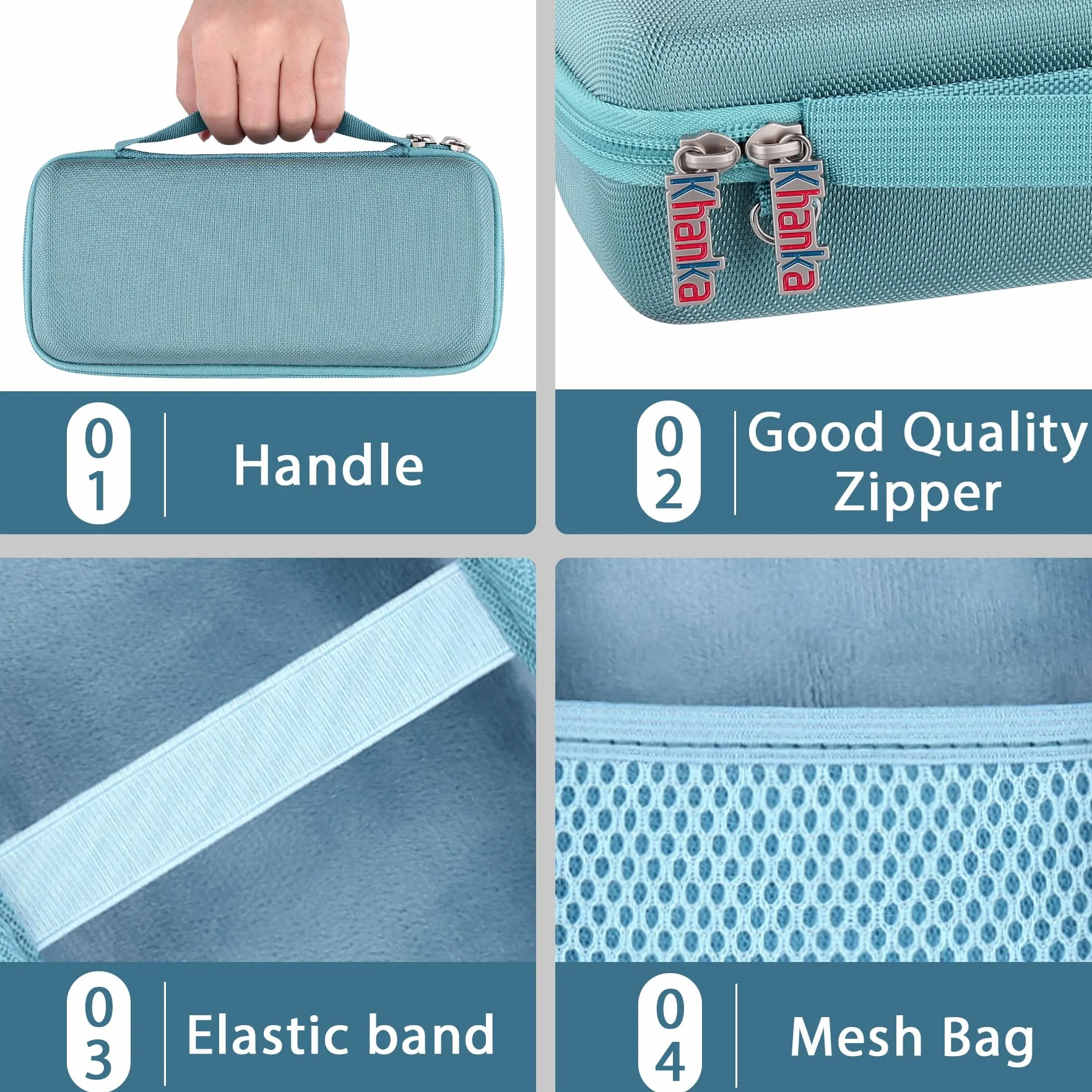 Khanka Twardy futerał kompatybilny z przenośnym głośnikiem Bluetooth Bose SoundLink Flex 2. generacji/Bose SoundLink Flex, kamienny niebieski, tylko etui