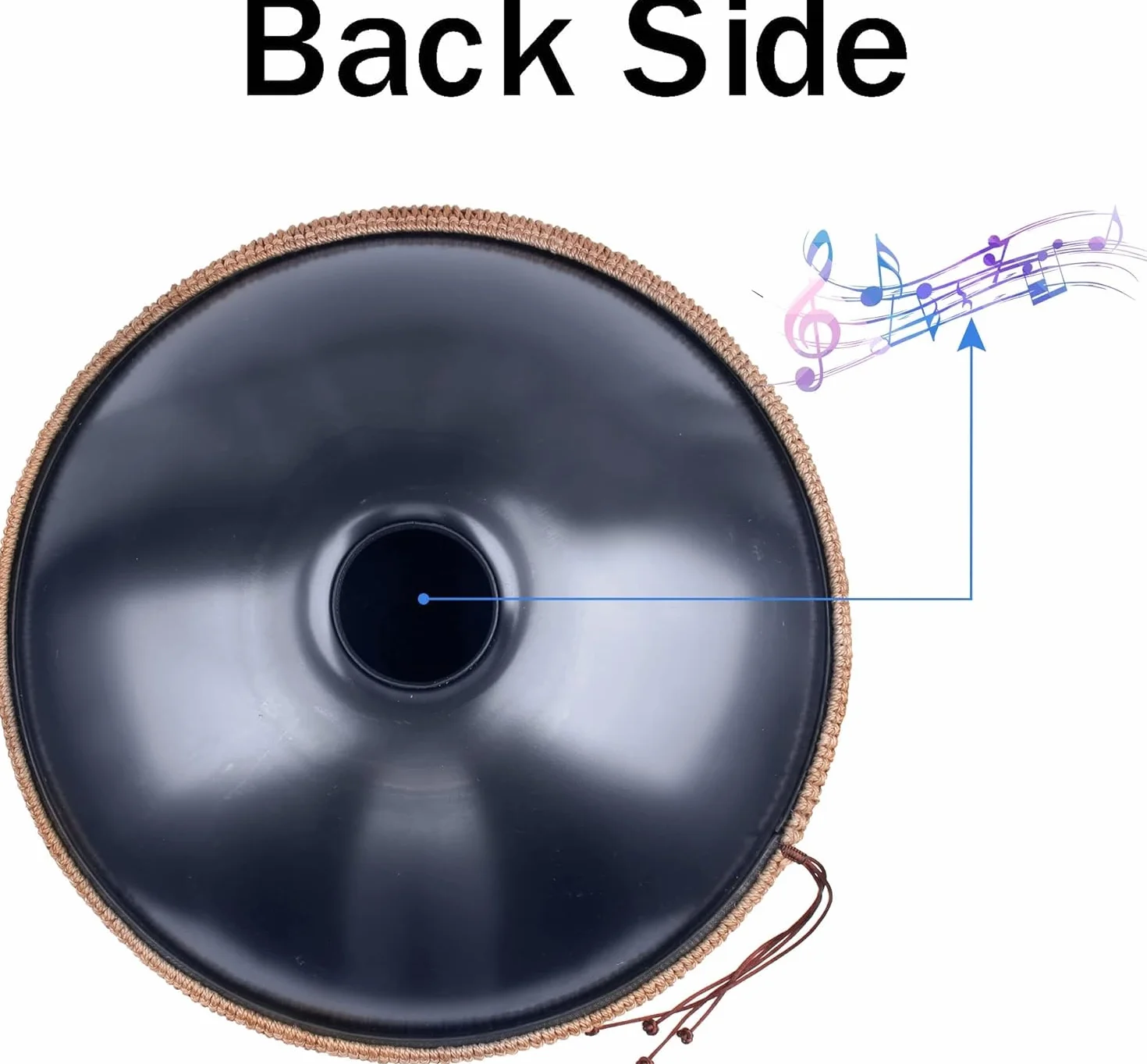 Handpan 432 Hz stalowa bębenka 10 dźwięków 56 cm D-moll z torbą i uchwytem do terapii dźwiękiem medytacji