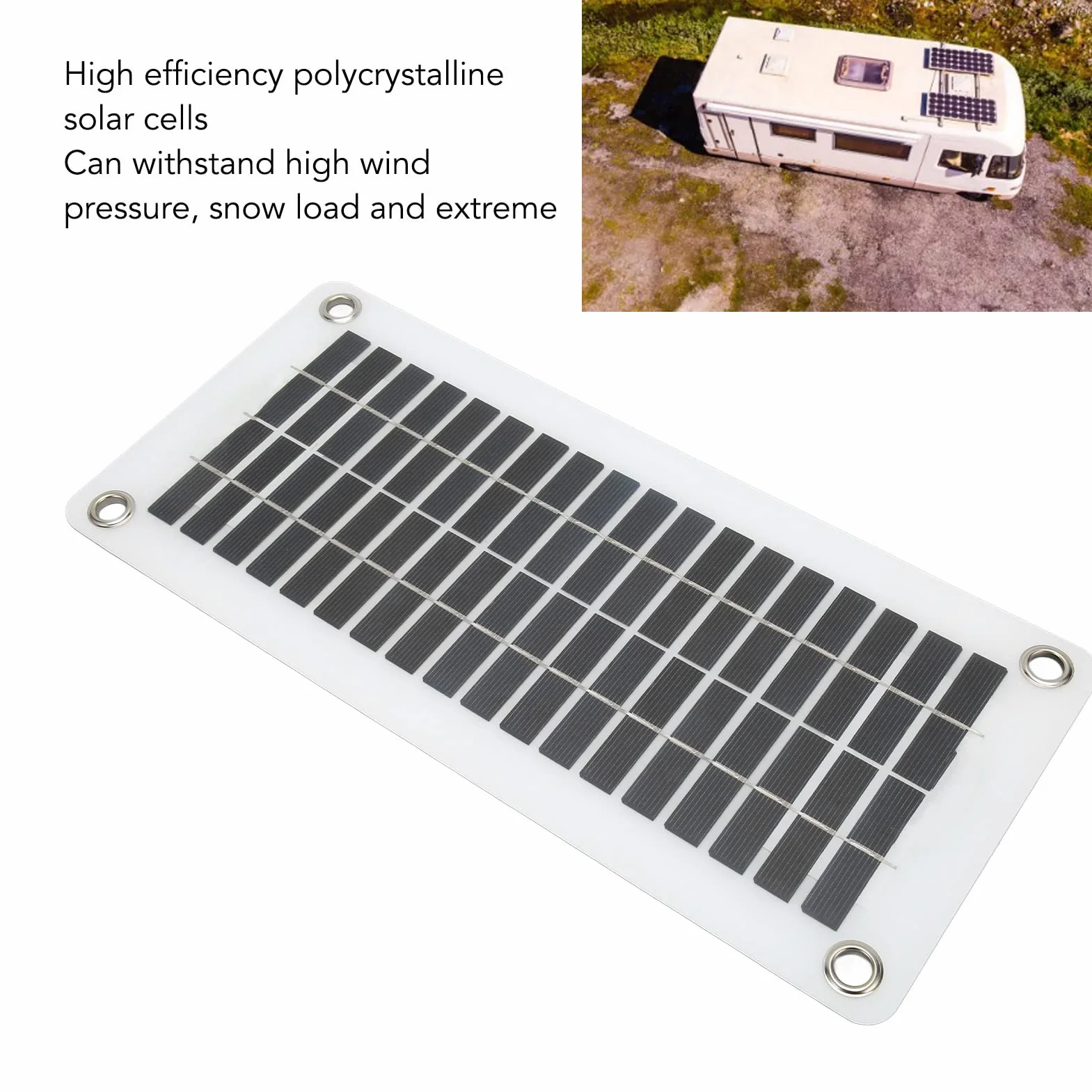 Zestaw Paneli Słonecznych 12V 30W, Przenośny Panel Słoneczny, Przenośny moduł Słoneczny z Kontrolerem Stała Przyssawka, do Pojazdu Rekreacyjnego Samochód Statek Kempingowy dla RV
