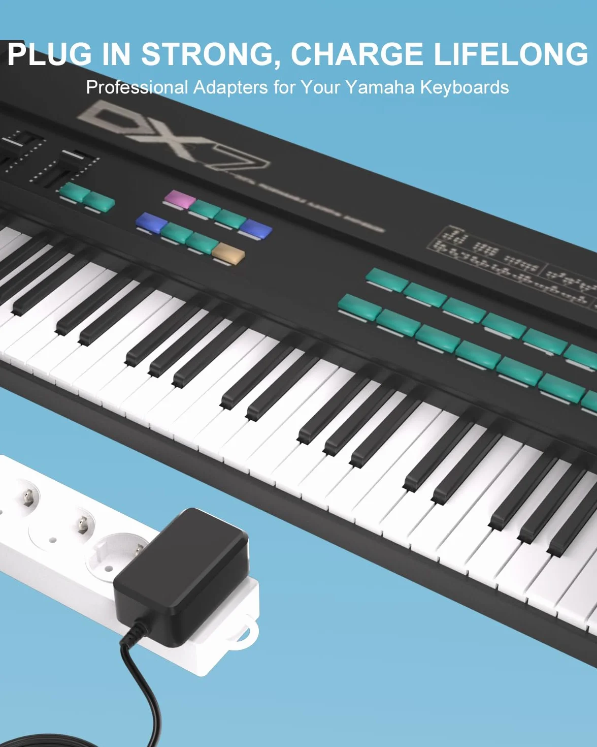 12 V 2 A AC adapter kabel do ładowania do Yamaha PSR, YPG, YPT, DGX, DD, EZ i P cyfrowy kliano i przenośna klawiatura seria PA-130 PA-130B PA-150b zasilanie
