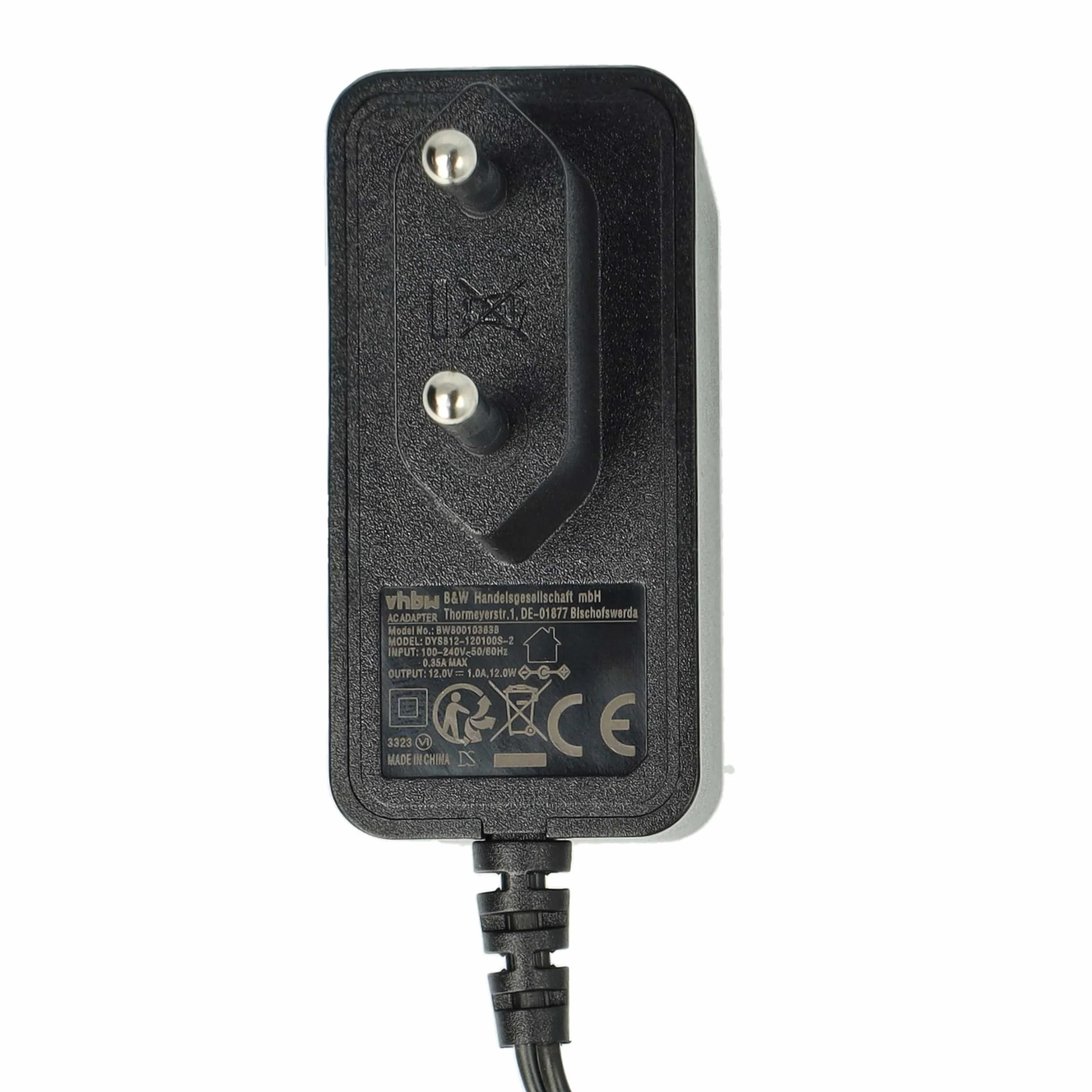 vhbw Wymienny zasilacz sieciowy do Yamaha PA-130, PA-130A, PA-3, PA-3B, PA-3C, PA-5B do przenośnego pianina cyfrowego - kabel 120 cm