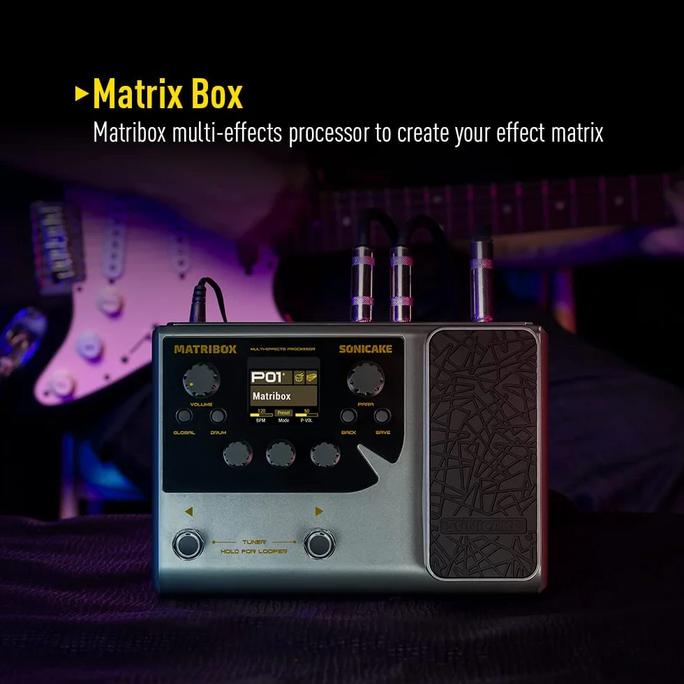 SONICAKE Wielofunkcyjny gitarowy gitara basowa wzmacniacz modelowanie szafki na podczerwień symulacja z pedałem ekspresji FX Loop MIDI Stereo OTG USB interfejs audio Matribox QME-50