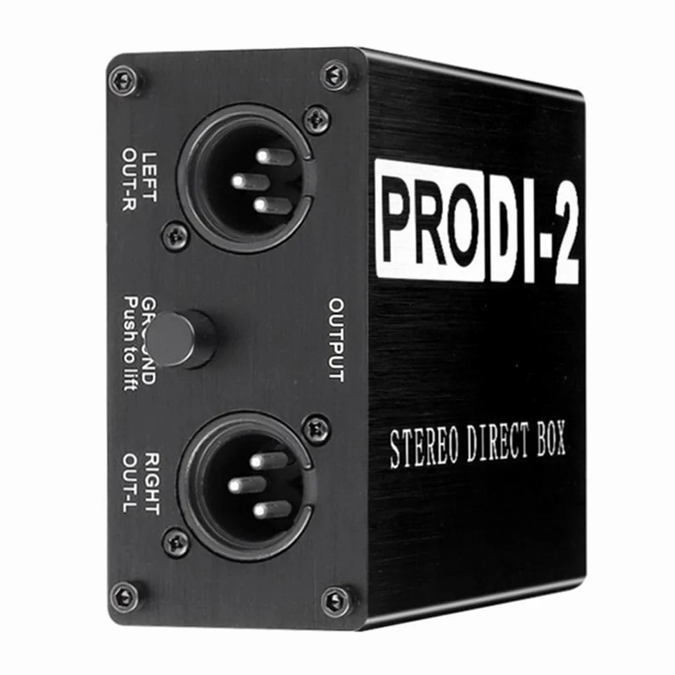 Prodi-2 Passive Stereo Direct Box do Audio DI Box Bezpośredni wtryskiwacz bezgłośny 2-kanałowy do konwertera audio