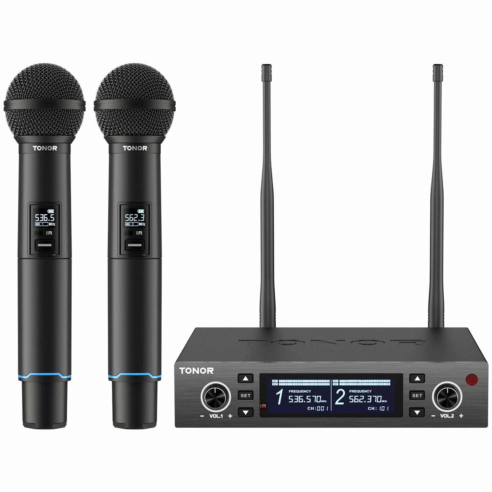 TONOR Profesjonalny system mikrofonów bezprzewodowych UHF 100x2, 100 m, TW750