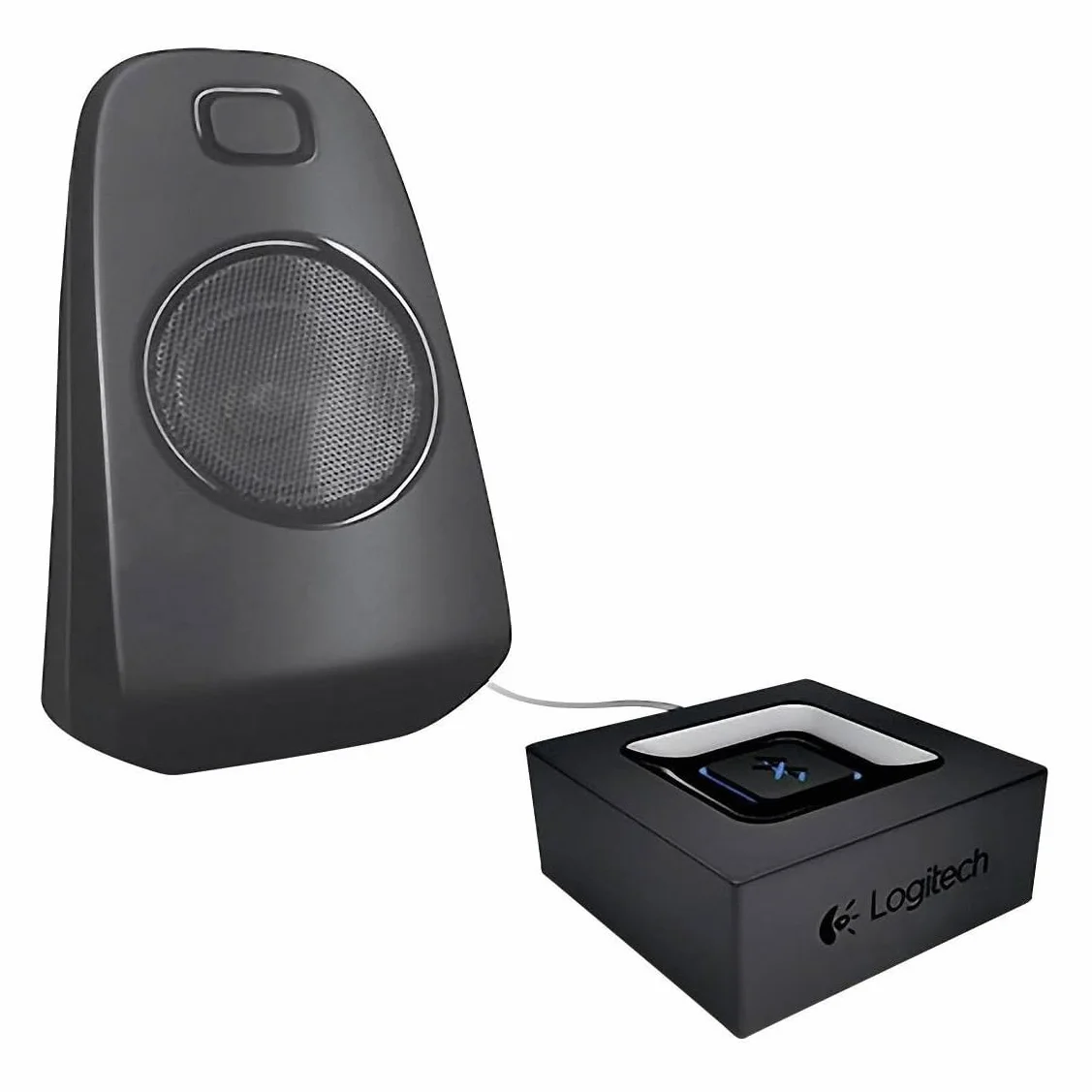 Logitech Bezprzewodowy odbiornik audio Bluetooth, wielopunktowy Bluetooth, wejście 3,5mm i RCA, przycisk parowania, zasięg 15m, wtyczka EU, PC/Mac/tablet/telefon komórkowy/odbiornik TV - Czarny
