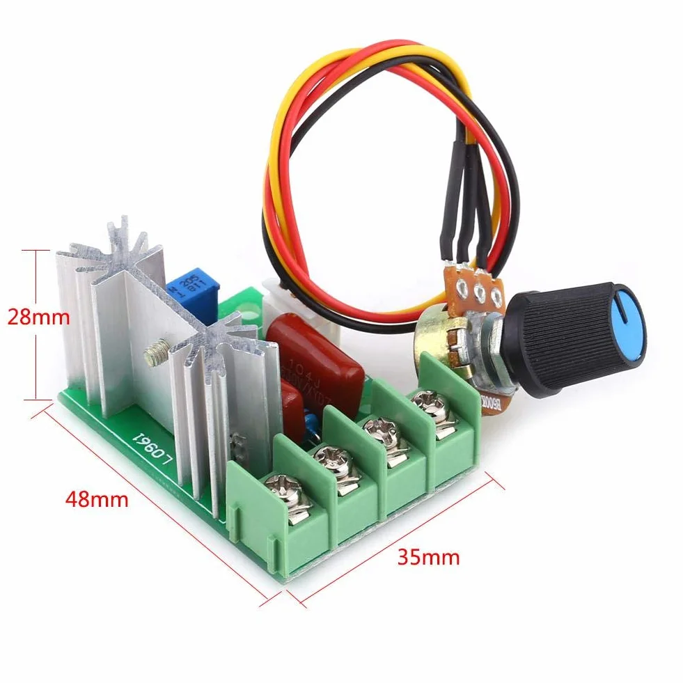 Akozon elektryczny regulator napięcia, moduł AC 50-220 V, 2000 W, SCR, regulator temperatury/prędkości obrotowej silnika, sterowanie jasnością, ściemniaczem, prędkością lub temperaturą