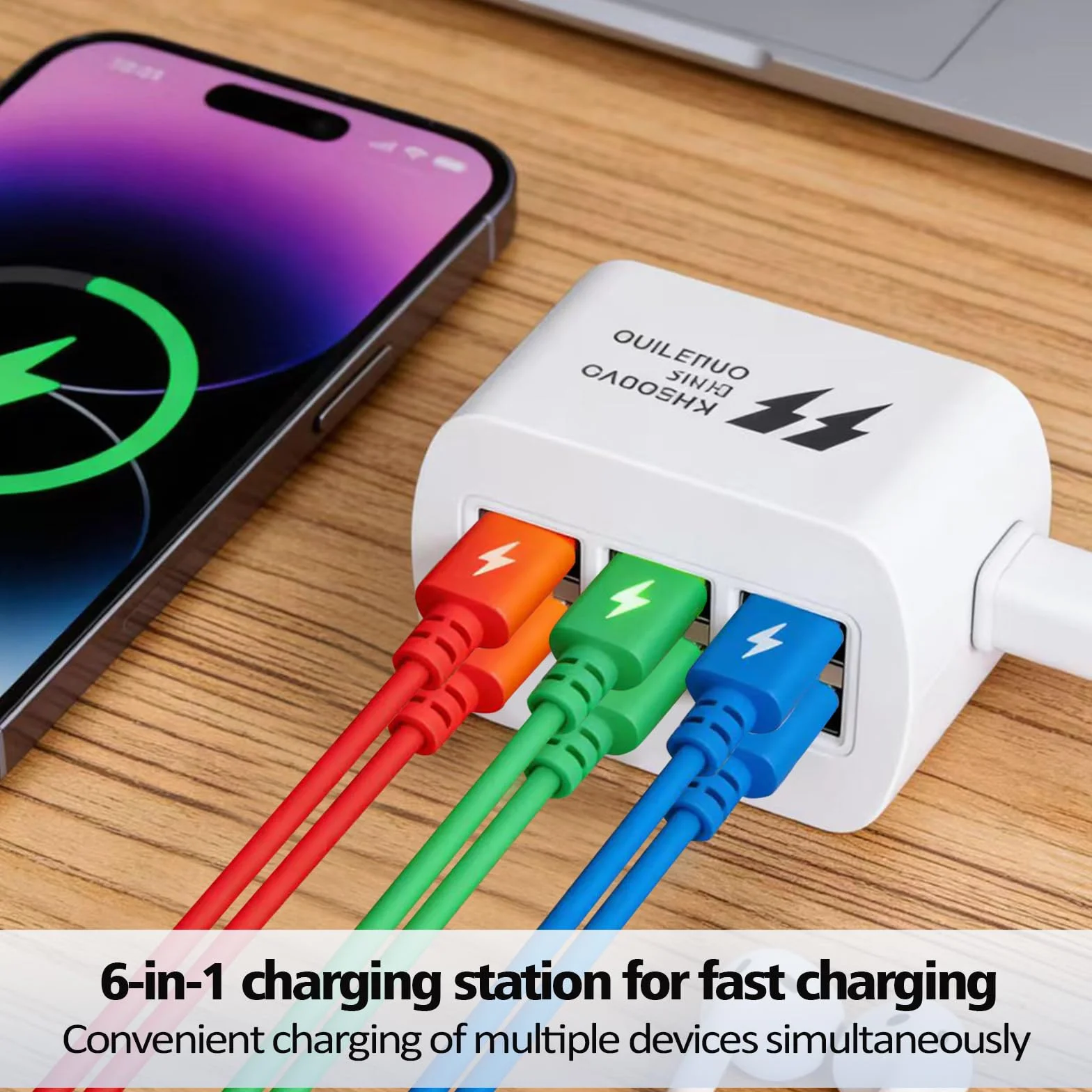 HENGBIRD 6-portowa ładowarka USB, wielokrotna jako kompaktowa listwa zasilająca z USB, wtyczka USB do wielokrotnego ładowania wielu urządzeń jednocześnie, idealna do domu i biura