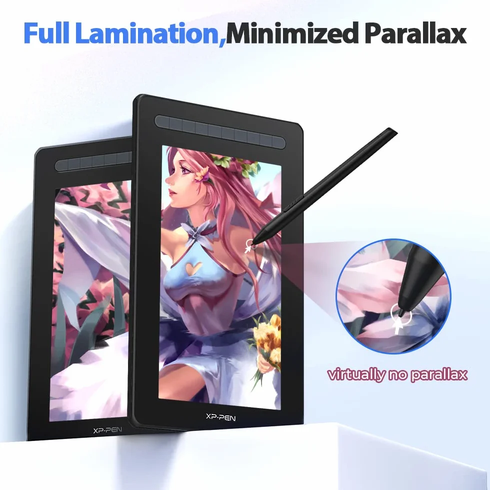 XP-PEN Artist 16 2. generacji tablet graficzny, monitor graficzny 15,4 cala, X3 Smart Chip Pen z 10 przyciskami szybkiego dostępu, 127% przestrzeni kolorów sRGB, wyświetlacz do szkicowania, rysowania