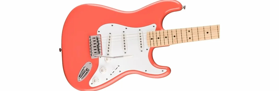 Squier by Fender Limited Edition Sonic® Stratocaster® gitara elektryczna, podstrunnica klonowa, biała maskownica, Tahitian Coral