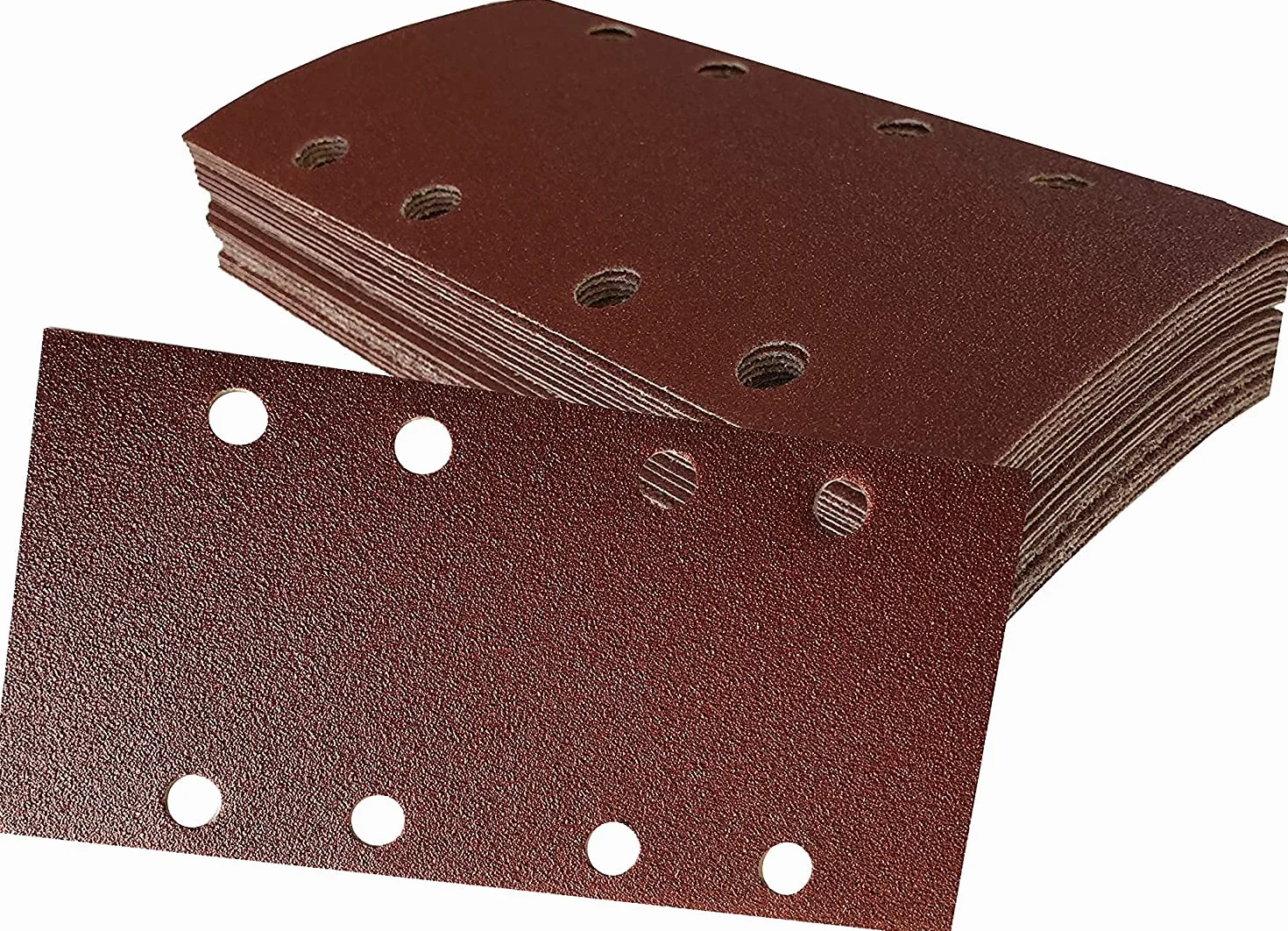 S&S-Shop Zestaw 40 arkuszy szlifierskich | 93 x 190 mm – 8 otworów | po 10 x K60/80/120/240 | arkusze szlifierskie na rzep | do szlifierek oscylacyjnych, papier ścierny, tarcze szlifierskie | paski szlifierskie
