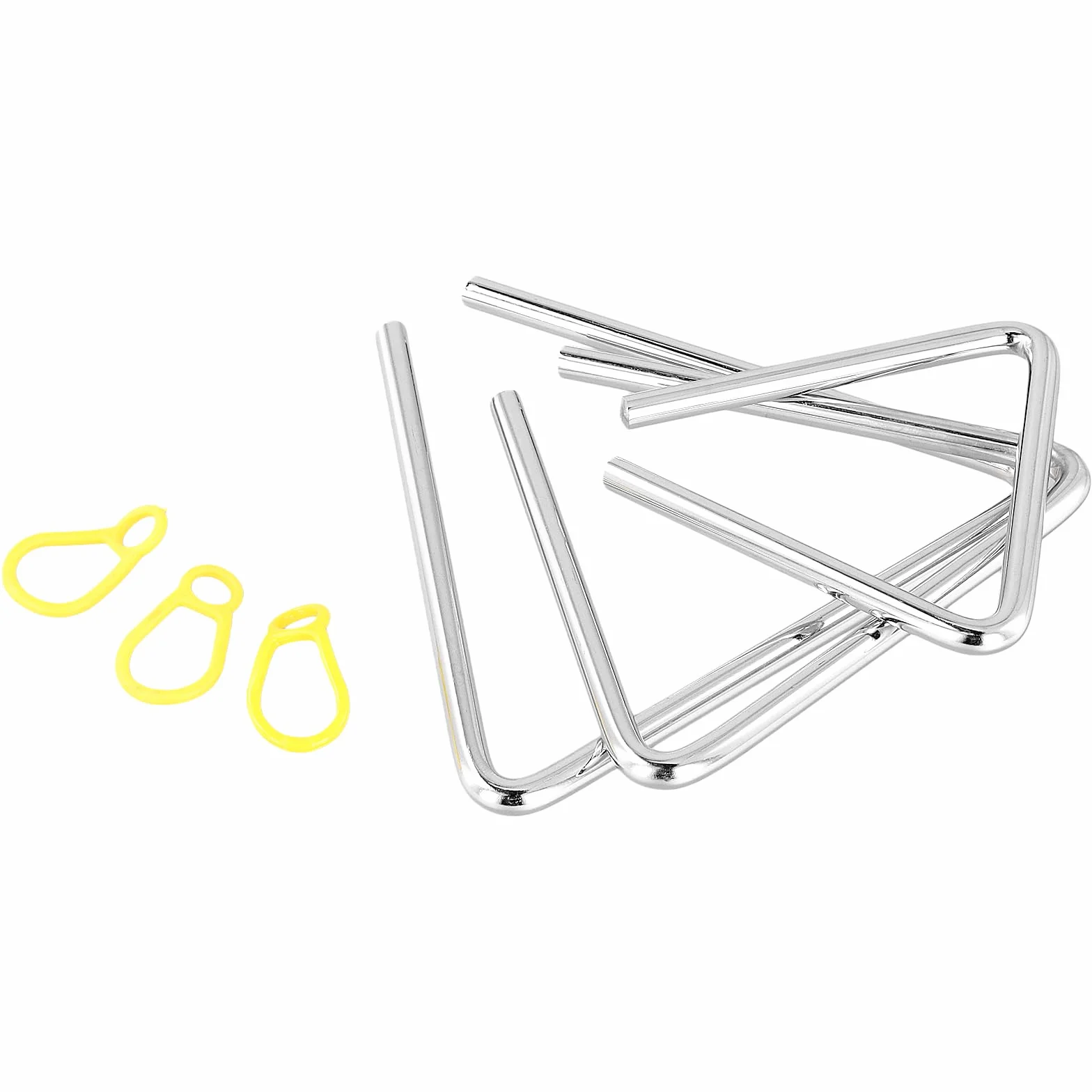 Instrument Muzyczny Trójkąt - 10,5 cm, 15 cm z Pałeczkami, Srebrny