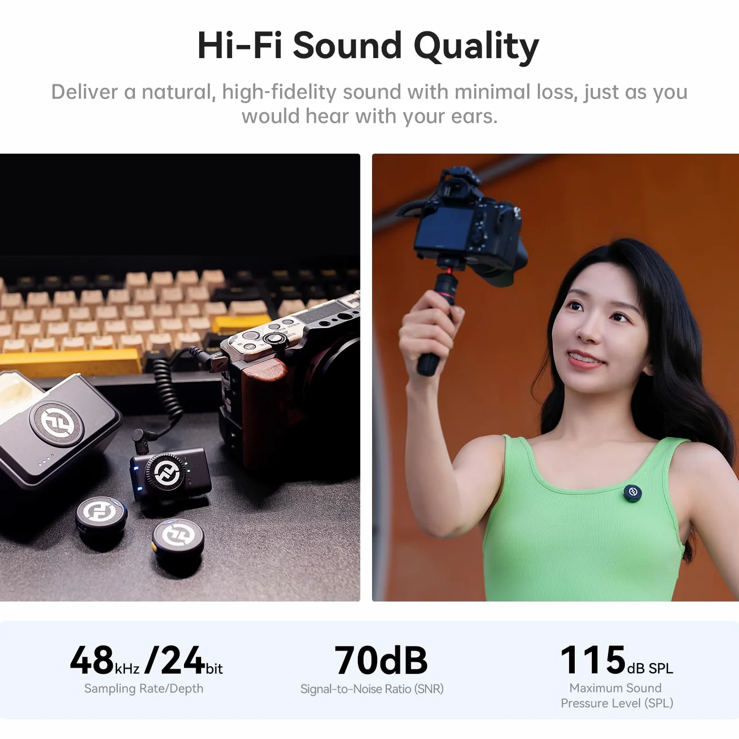 HOLLYLAND Lark M2 Microphone Lavalier pour DSLR Caméra