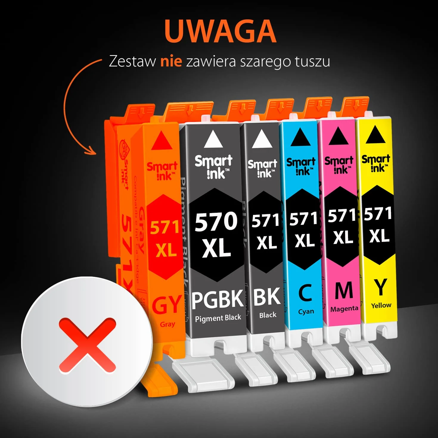 Smart Ink Kompatybilne wkłady atramentowe jako zamiennik do Canon PGI 570XL CLI 571XL 570 571 XL (2 PGBK & 2 BK/C/M/Y) do użytku z Pixma MG5750 5751 5753 6850 6851 TS5050 5051 5055 5752 6050 6052 6051